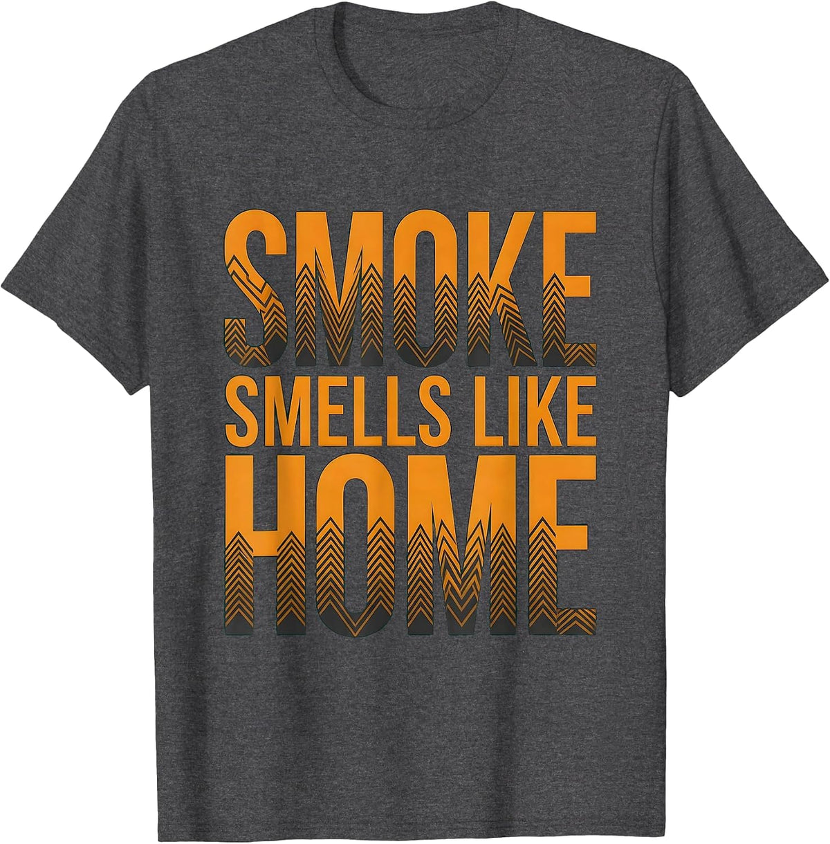 Smoke Smells Like Home Camping Design T-Shirt - Dark Heather Grey