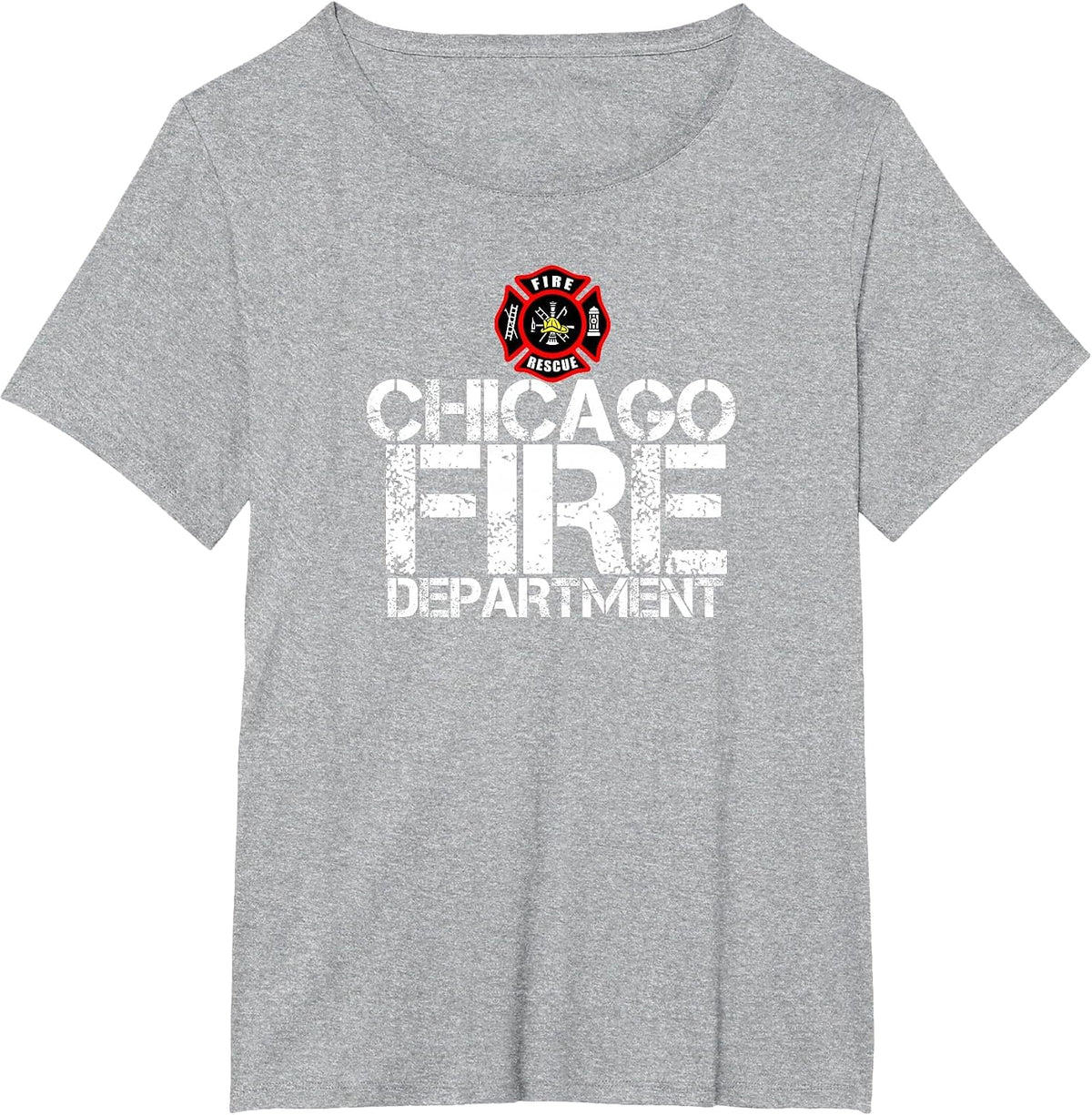 Chicago Fire Department Tshirt Firehouse Tee Shirt T-Shirt - Heather Grey