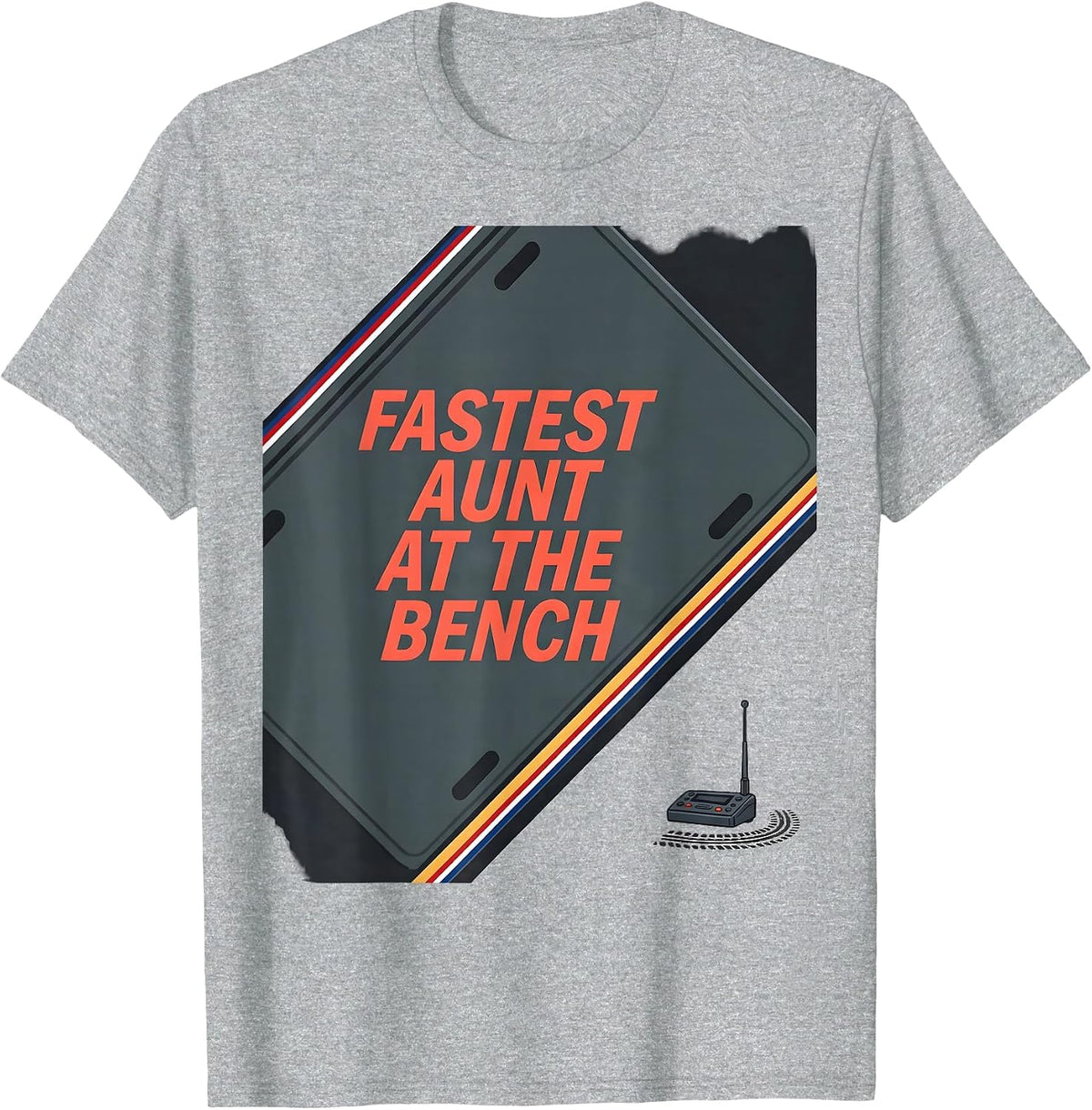 Men's Fastest Aunt At The Bench Patriotic RC Car Racing Drag Strip T-Shirt - Heather Grey