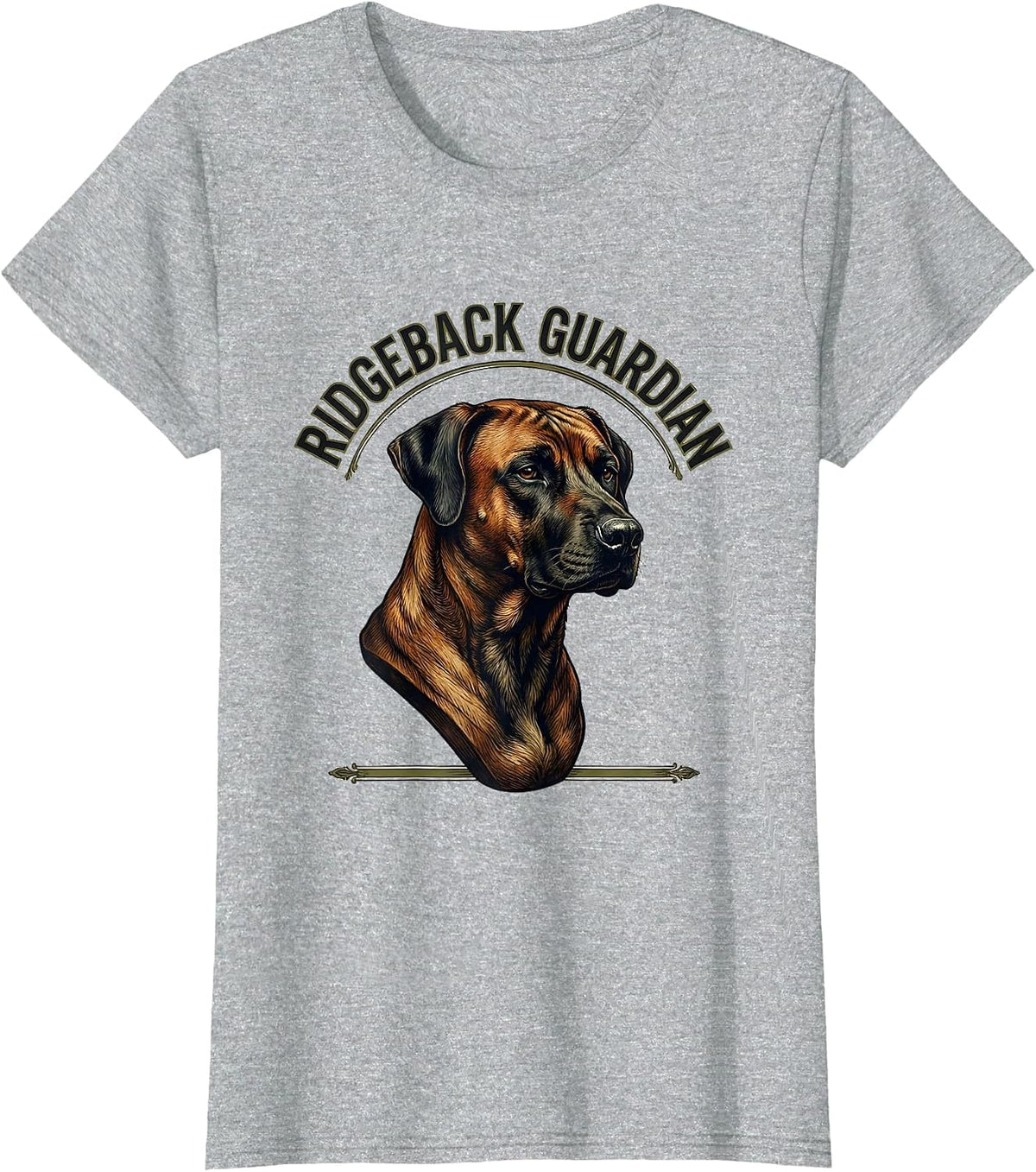 Women's Ridgeback Guardian Vintage Rhodesian Ridgeback Dog Lover T-Shirt - Heather Grey