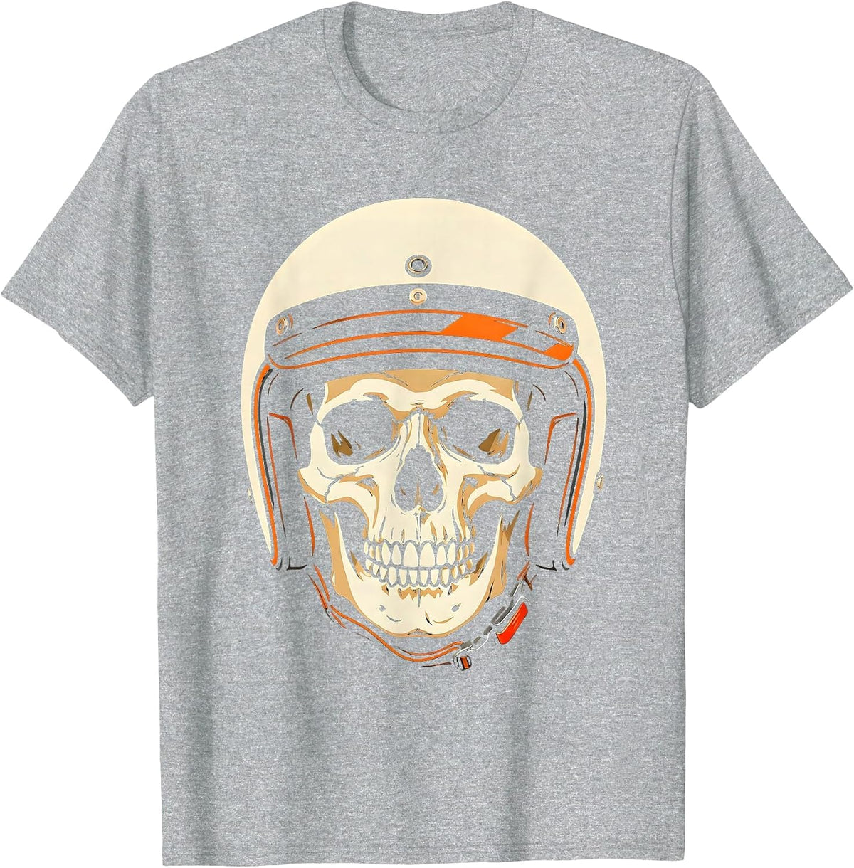 Men's Skull in Vintage Motorcycle Helmet Graphic T-Shirt - Heather Grey