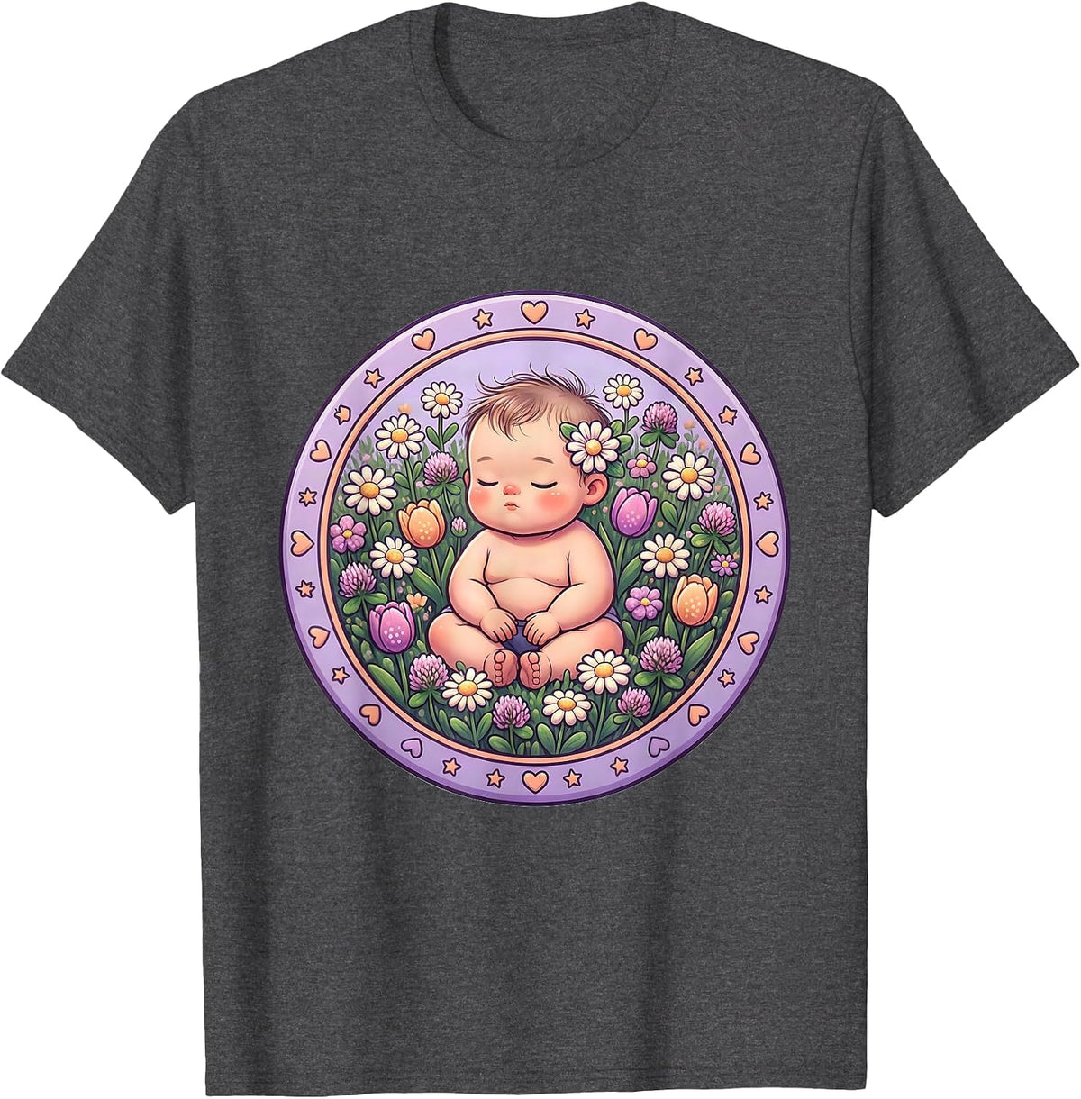 Autism Awareness Child in Wildflower Field Design T-Shirt - Dark Heather Grey