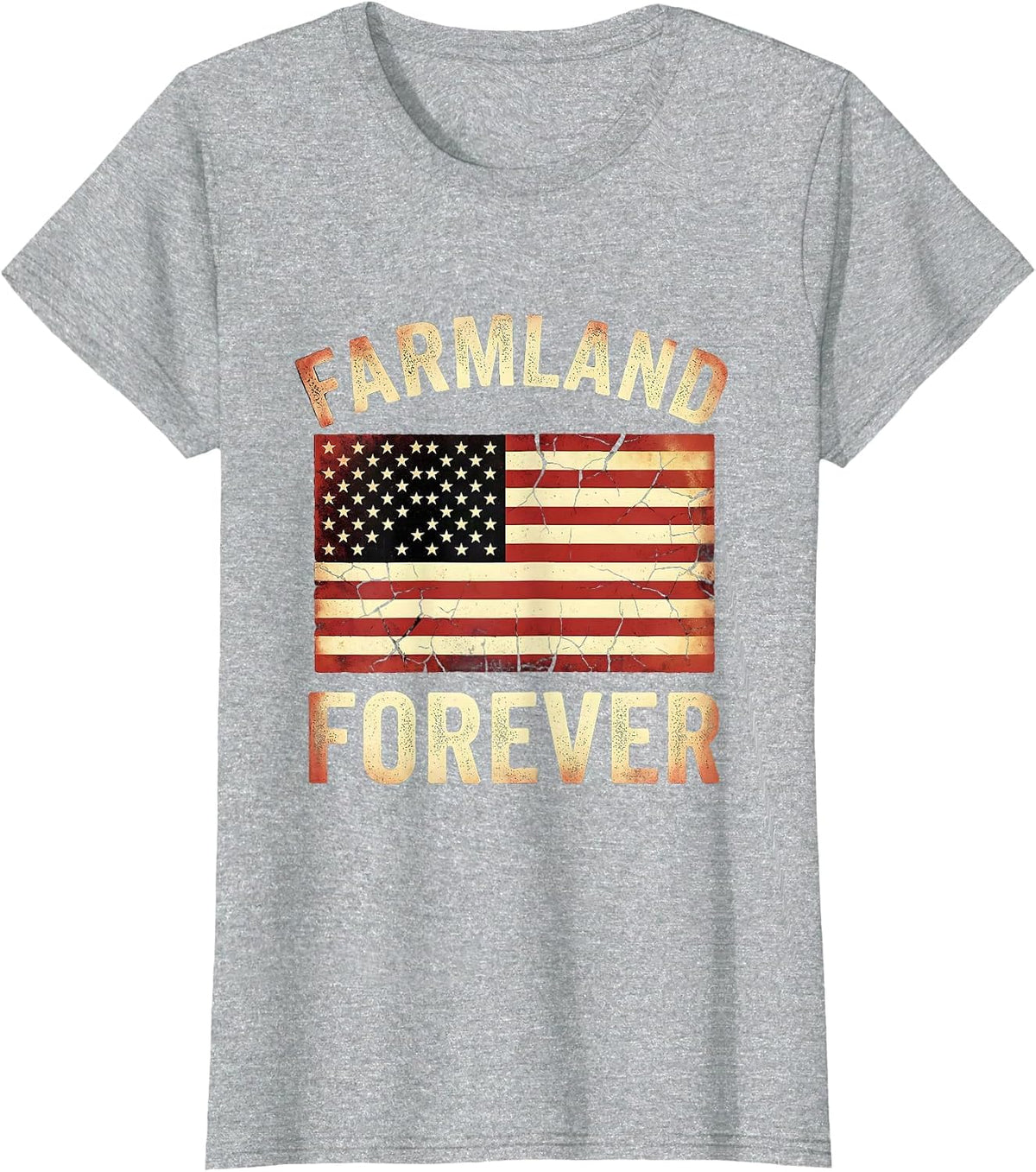 Farmland Forever Agriculture Pride Design T-Shirt - Heather Grey