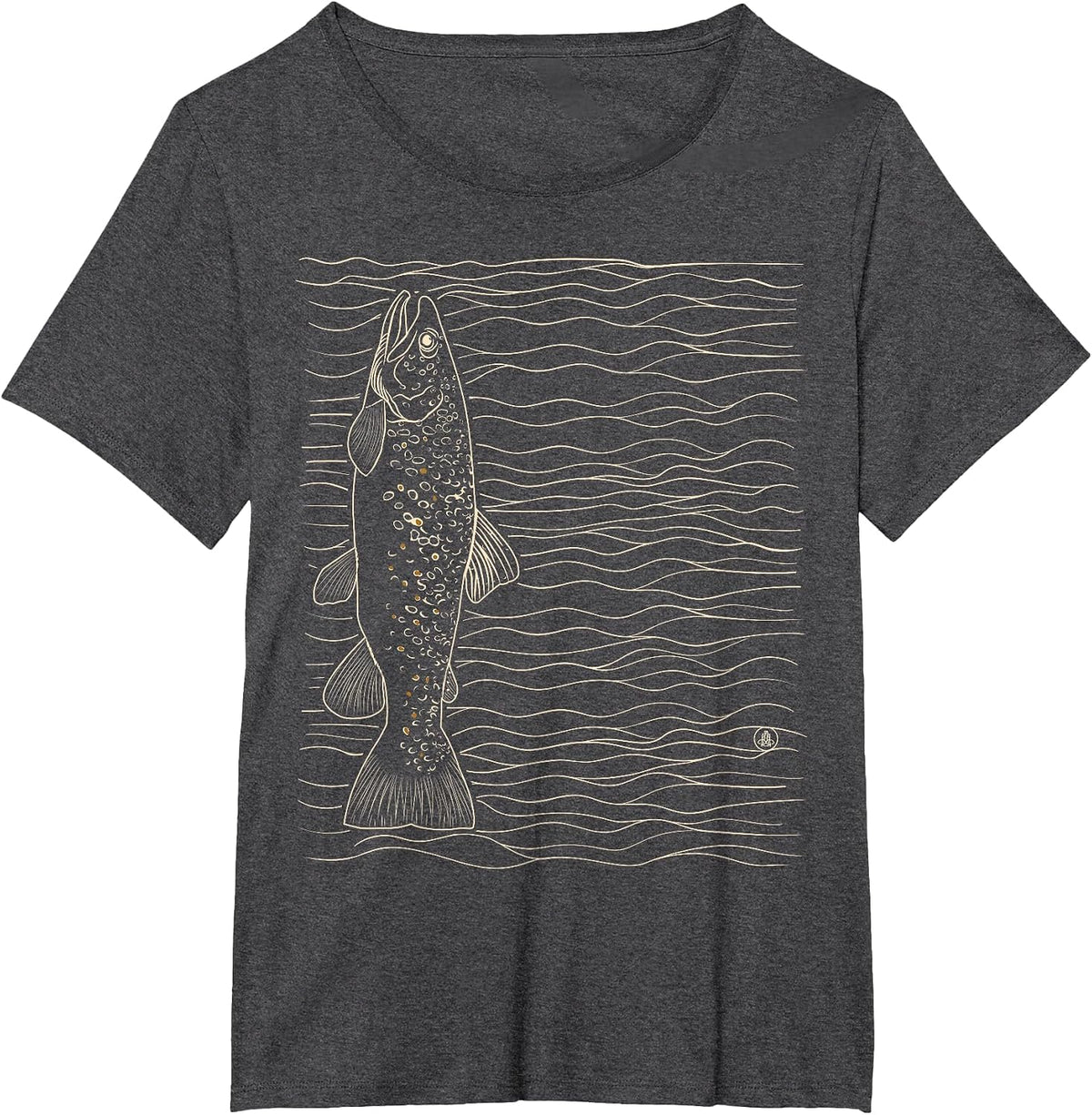 Brown Trout Fly Fishing Dry Fly Tying Fisherman T-Shirt - Dark Heather Grey