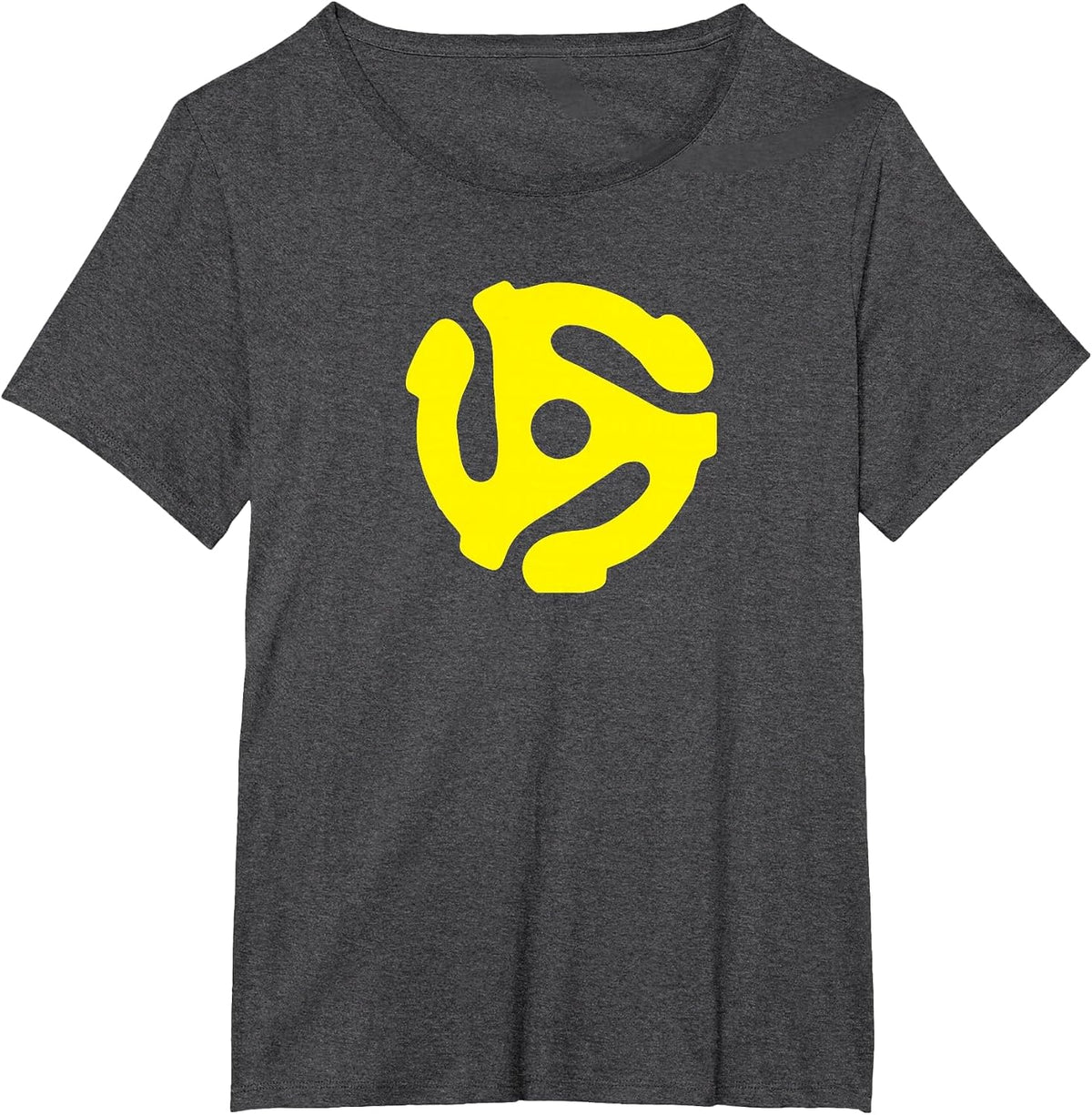 DJ 45 RPM Adapter Turntable Record Vinyl T-Shirt - Dark Heather Grey