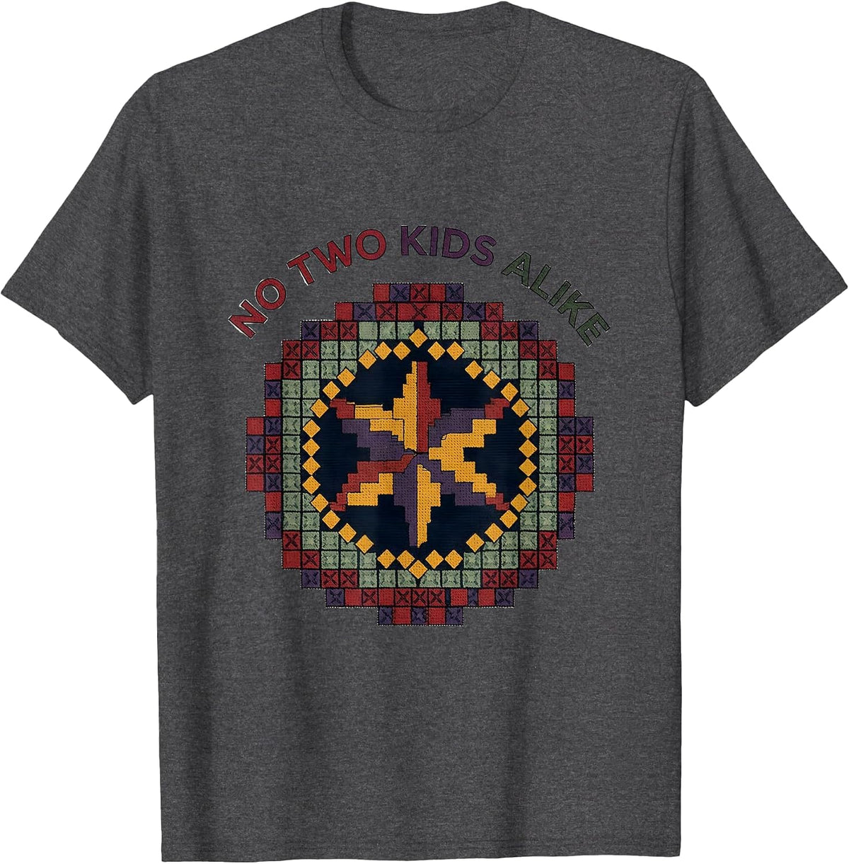 Men's No Two Kids Alike Special Education Teacher Design T-Shirt - Dark Heather Grey