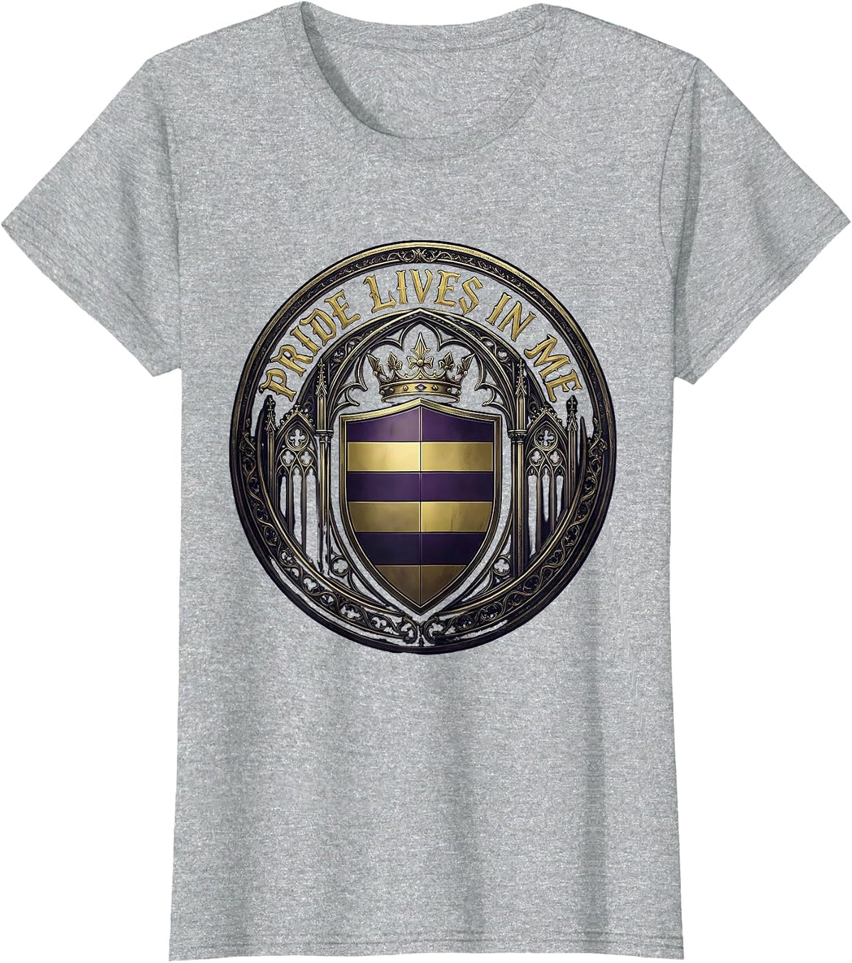 Pride Lives In Me Rainbow Pride Flag Design T-Shirt - Heather Grey