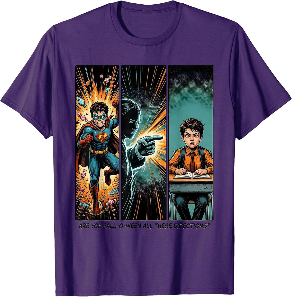 Are You Fall-O-Ween All These Directions Teacher T-Shirt - Purple