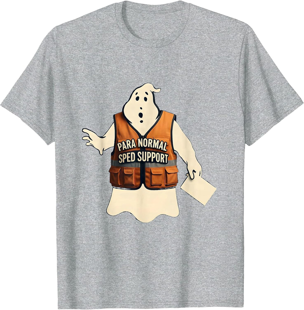 Men's Para Normal SPED Support Funny Ghost Paraprofessional T-Shirt - Heather Grey