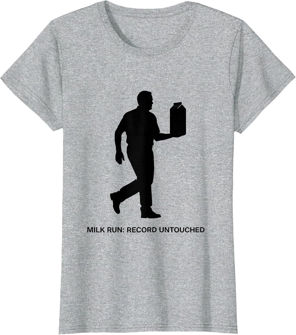 Milk Run Record Untouched Funny Dad Gift for Fathers Day T-Shirt - Heather Grey