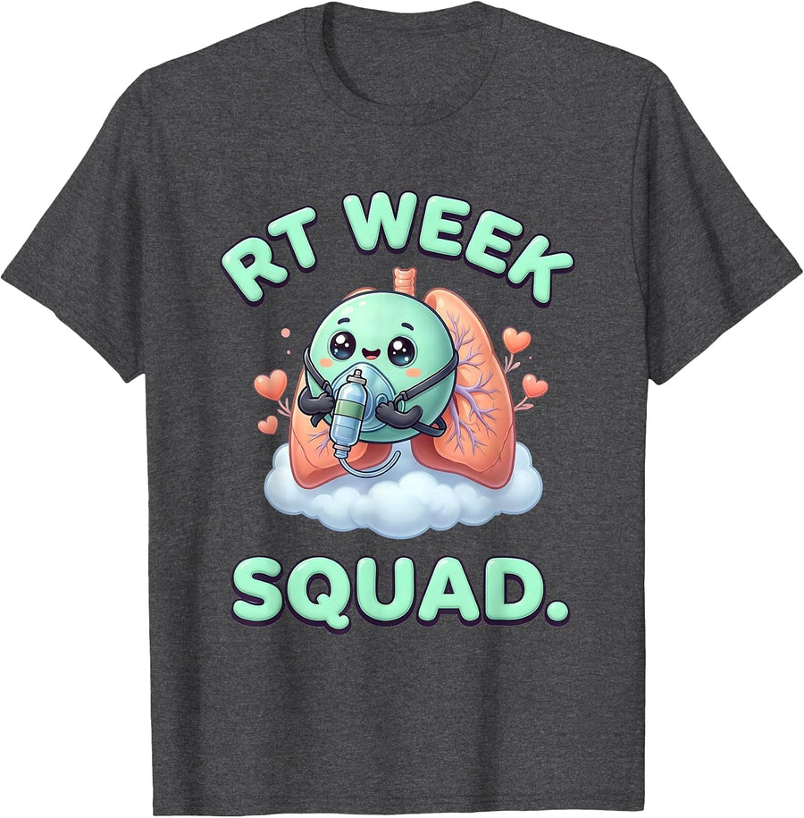 Men's RT Week Squad Cute Kawaii Respiratory Therapist RT Care Week T-Shirt - Dark Heather Grey