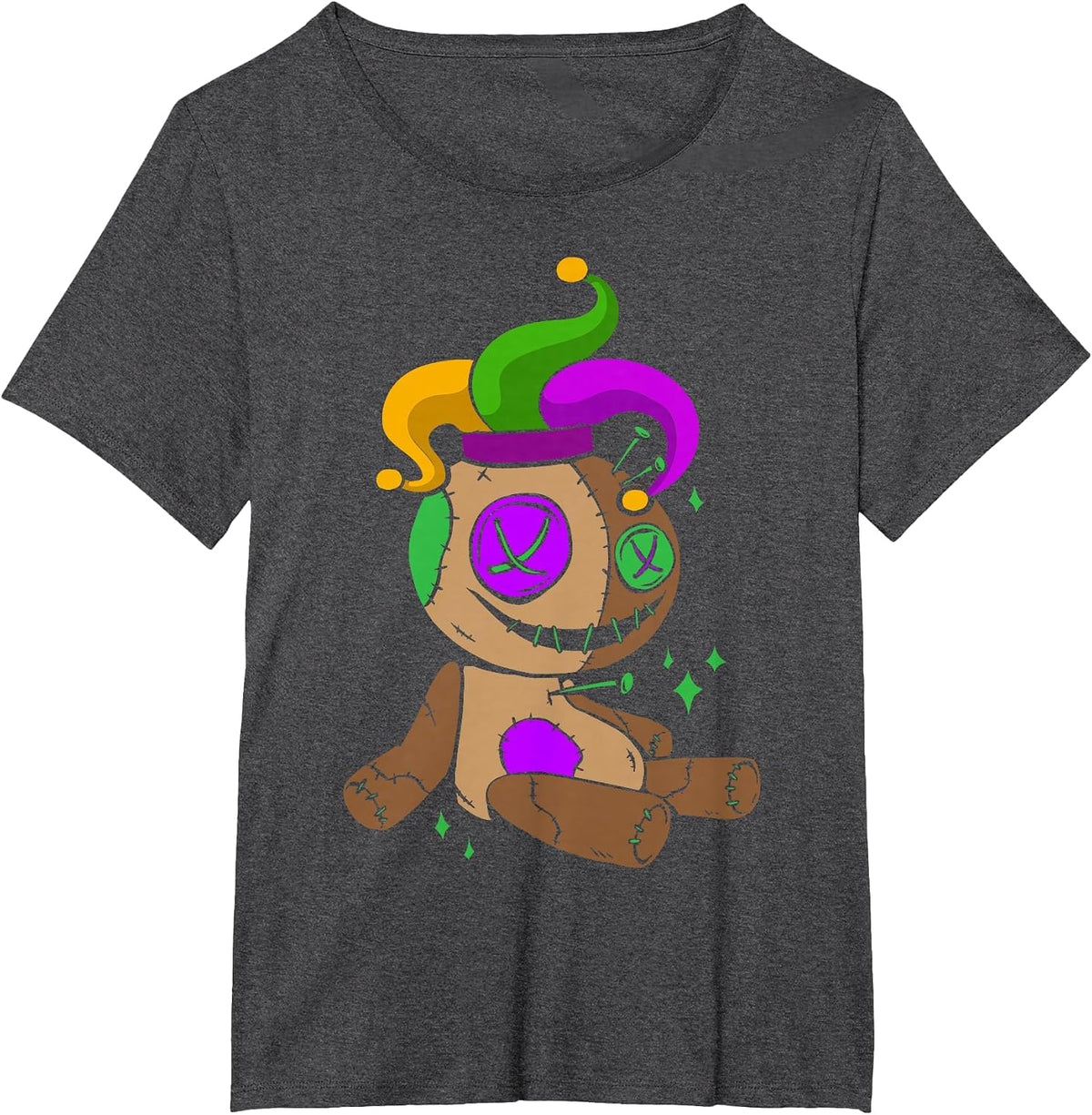 Voodoo Doll Mardi Gras New Orleans Louisiana Parade T-Shirt - Dark Heather Grey