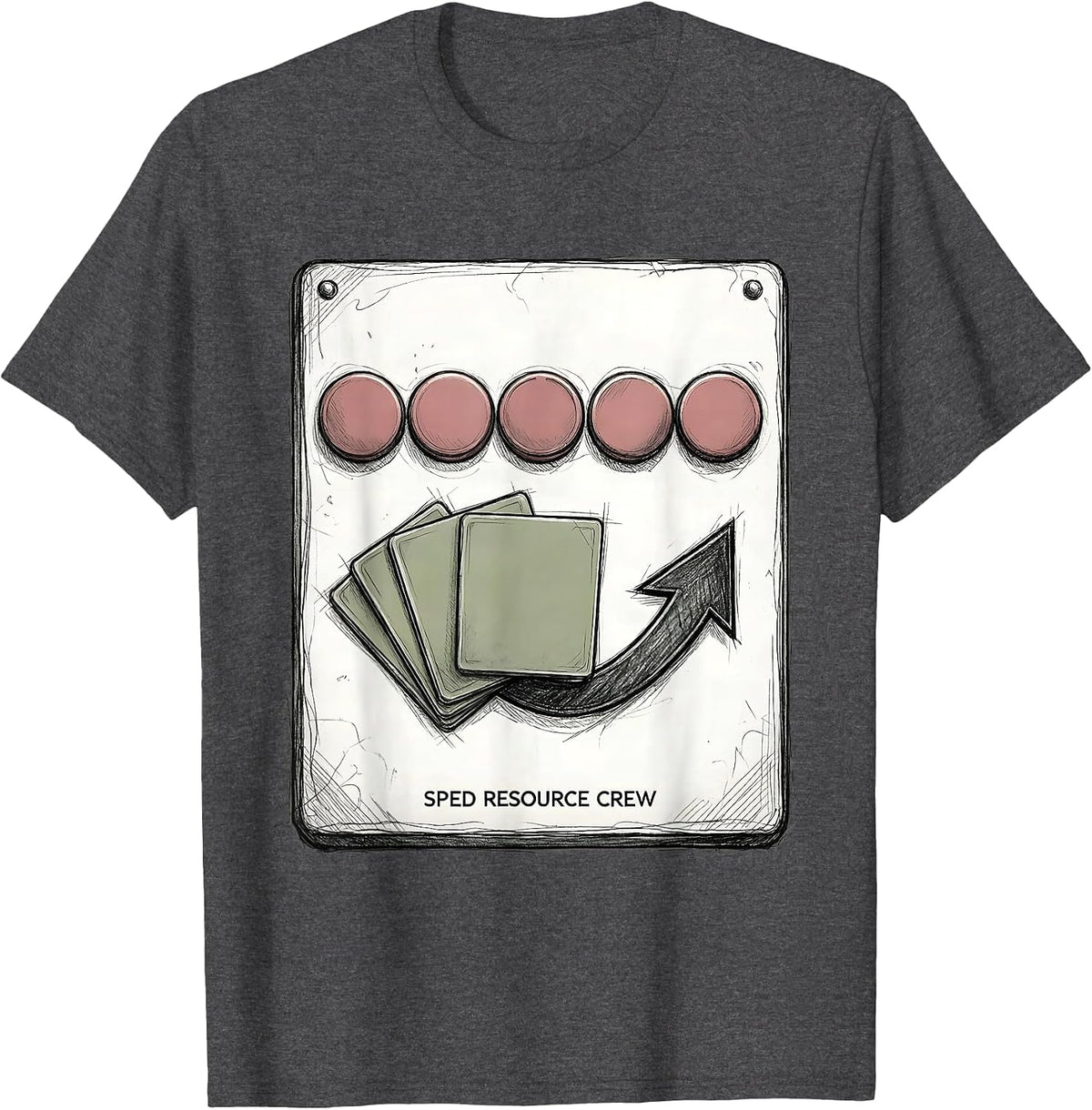 Men's SPED Resource Crew Special Education Teacher Squad Pride T-Shirt - Dark Heather Grey