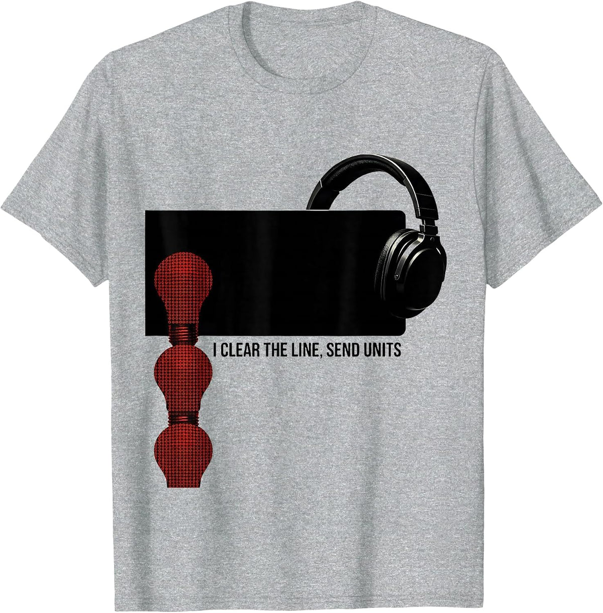 Men's I Clear The Line, Send Units Brutalist Graphic 911 T-Shirt - Heather Grey