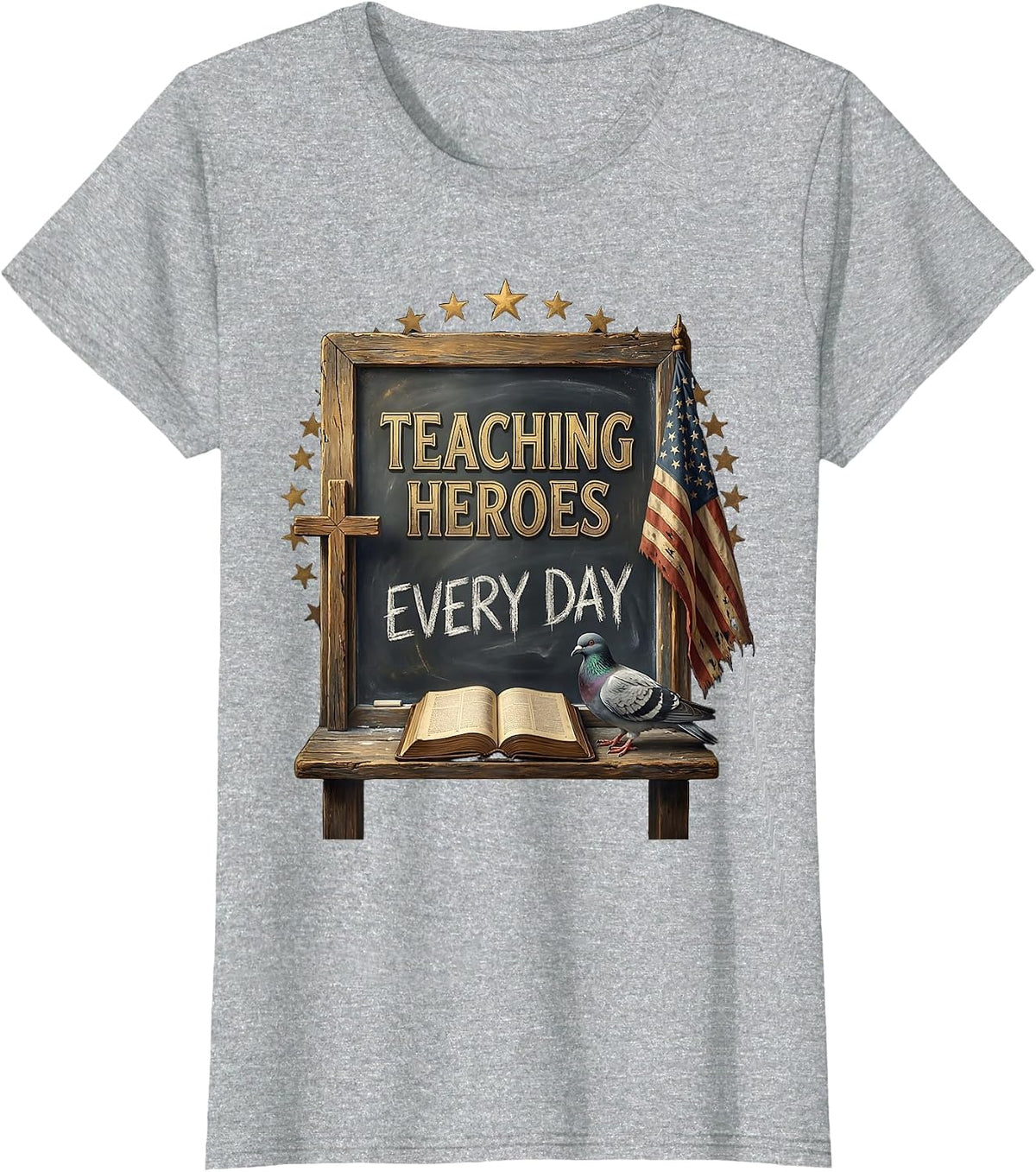 Teaching Heroes Every Day Special Education Design T-Shirt - Heather Grey