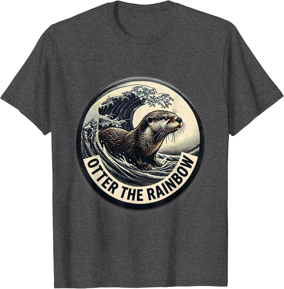 Men's Otter The Rainbow Funny Sea Otter Lover Animal Humor T-Shirt - Dark Heather Grey