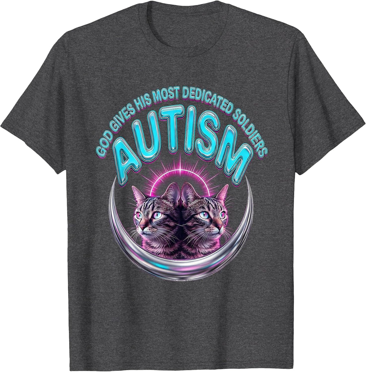Men's God Gives His Most Dedicated Soldiers Autism Funny T-Shirt - Dark Heather Grey