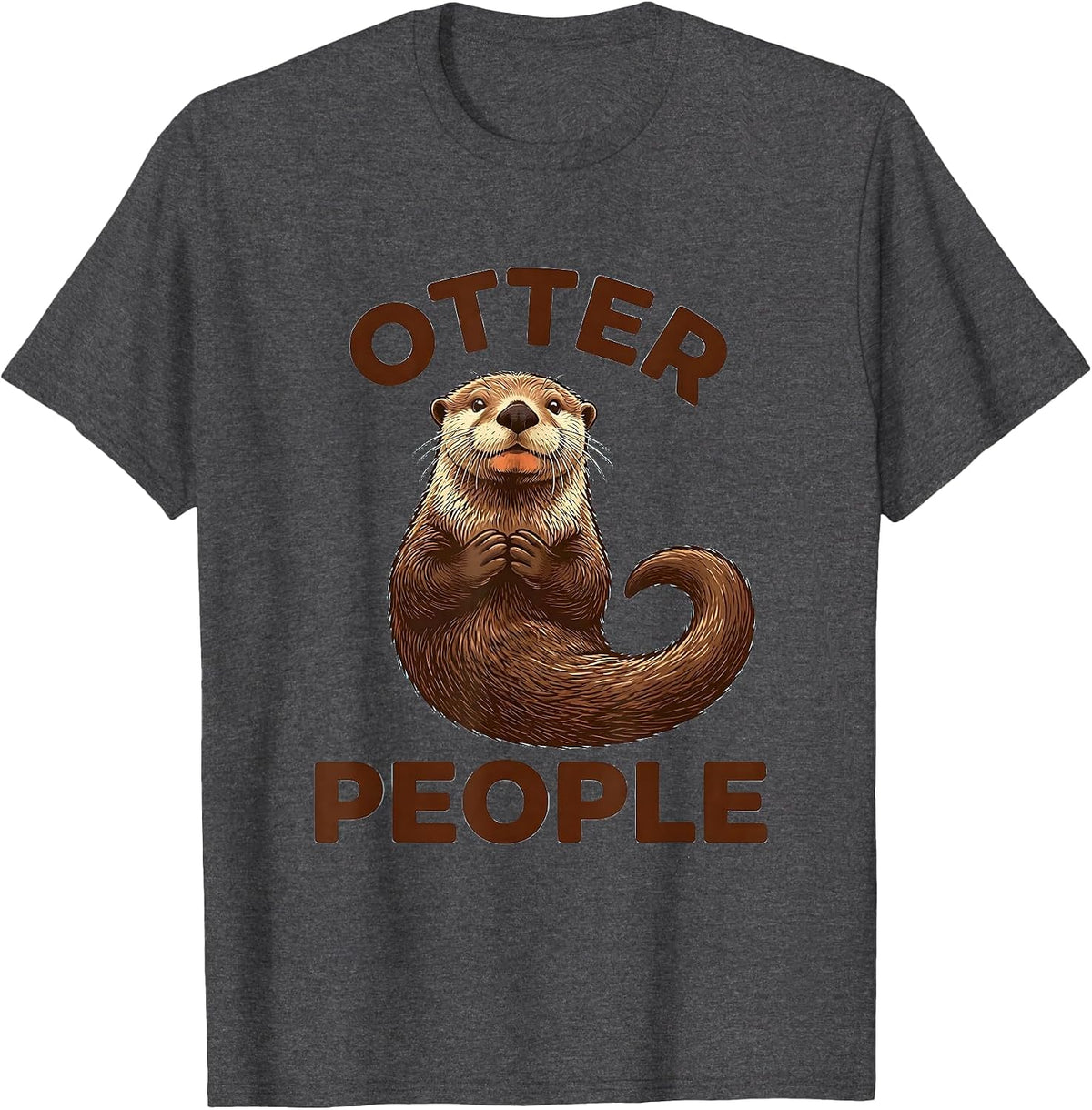 Otter People Funny Otter Lover Gift Animal Humor T-Shirt - Dark Heather Grey