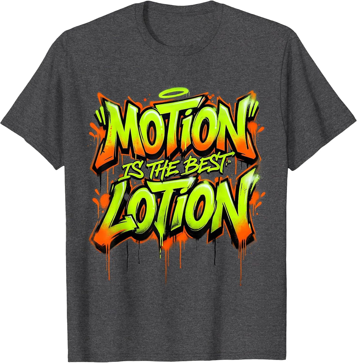 Men's Motion Is The Best Lotion Physical Therapy Design T-Shirt - Dark Heather Grey