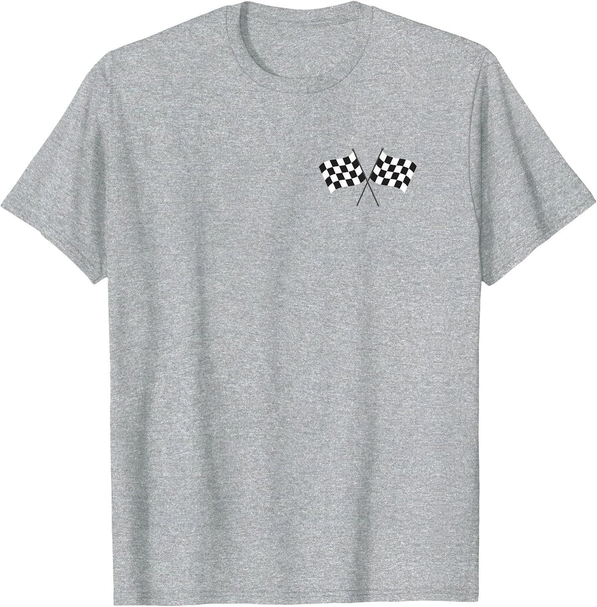 Car Racing Checkered Flag Race Flag Black and White Checker T-Shirt - Heather Grey