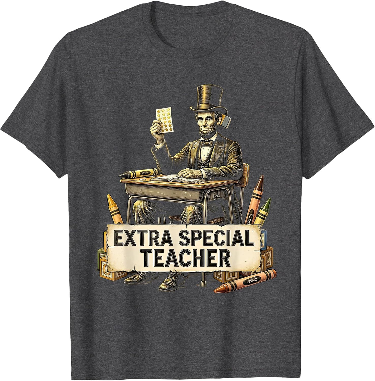 Extra Special Teacher Special Education Design T-Shirt - Dark Heather Grey