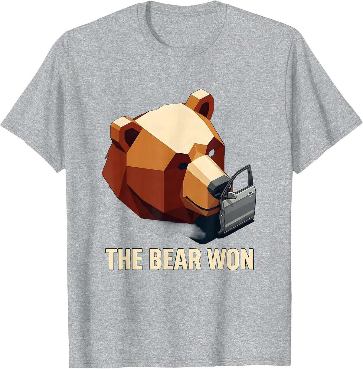 Men's The Bear Won Funny Bear Lover Wildlife Humor T-Shirt - Heather Grey