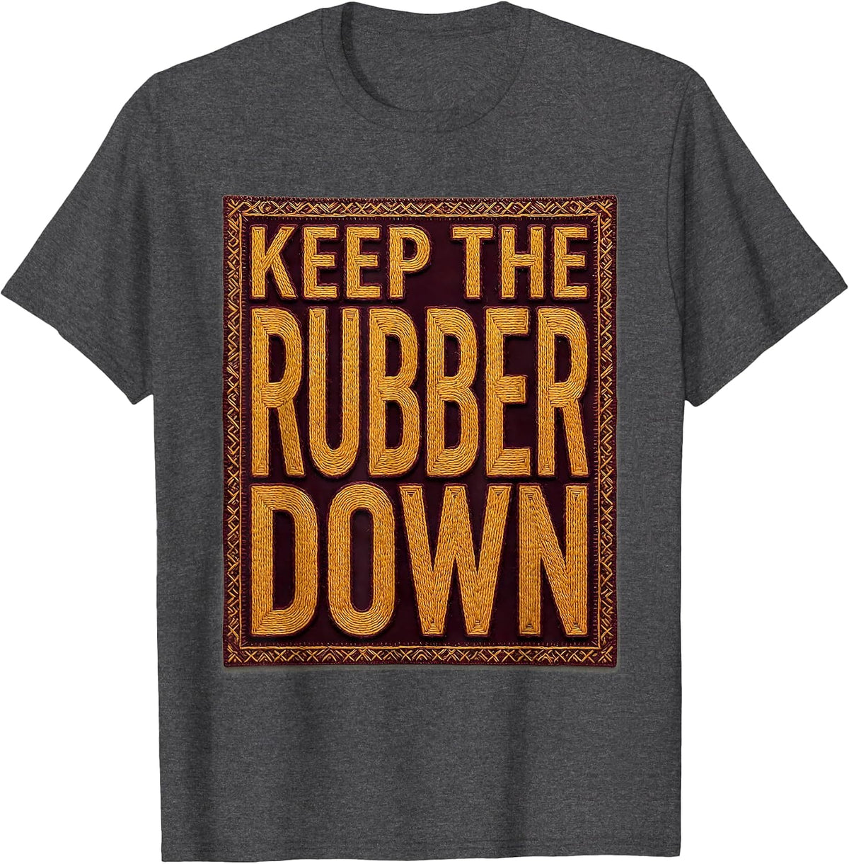 Men's Keep The Rubber Down Motorcycle Biker Design T-Shirt - Dark Heather Grey