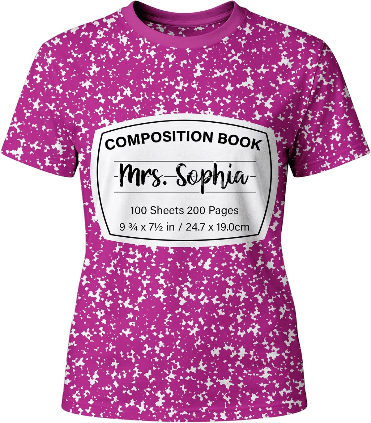 Custom Composition Notebook T-Shirt with Name, Teacher Shirt for Women Men, Teacher Appreciation Gift, Book Lover Tee - Dark