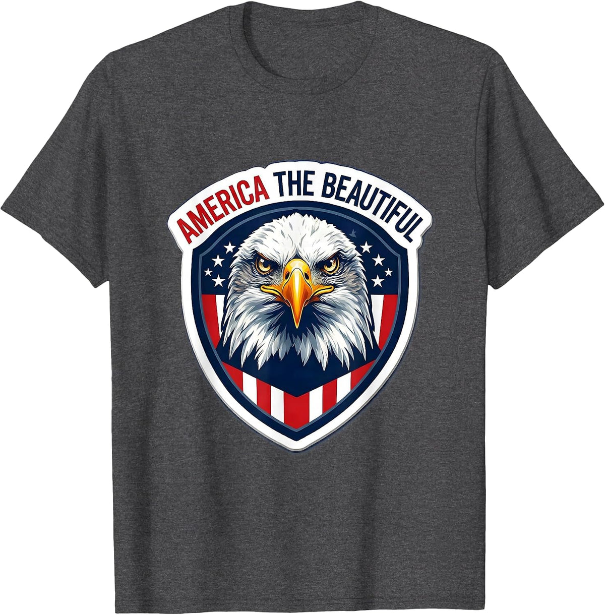 Men's America The Beautiful Patriotic Design T-Shirt - Dark Heather Grey