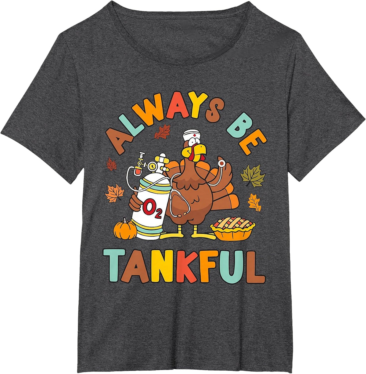 Respiratory Therapist Thanksgiving Nurse Autumn Fall Turkey T-Shirt - Dark Heather Grey