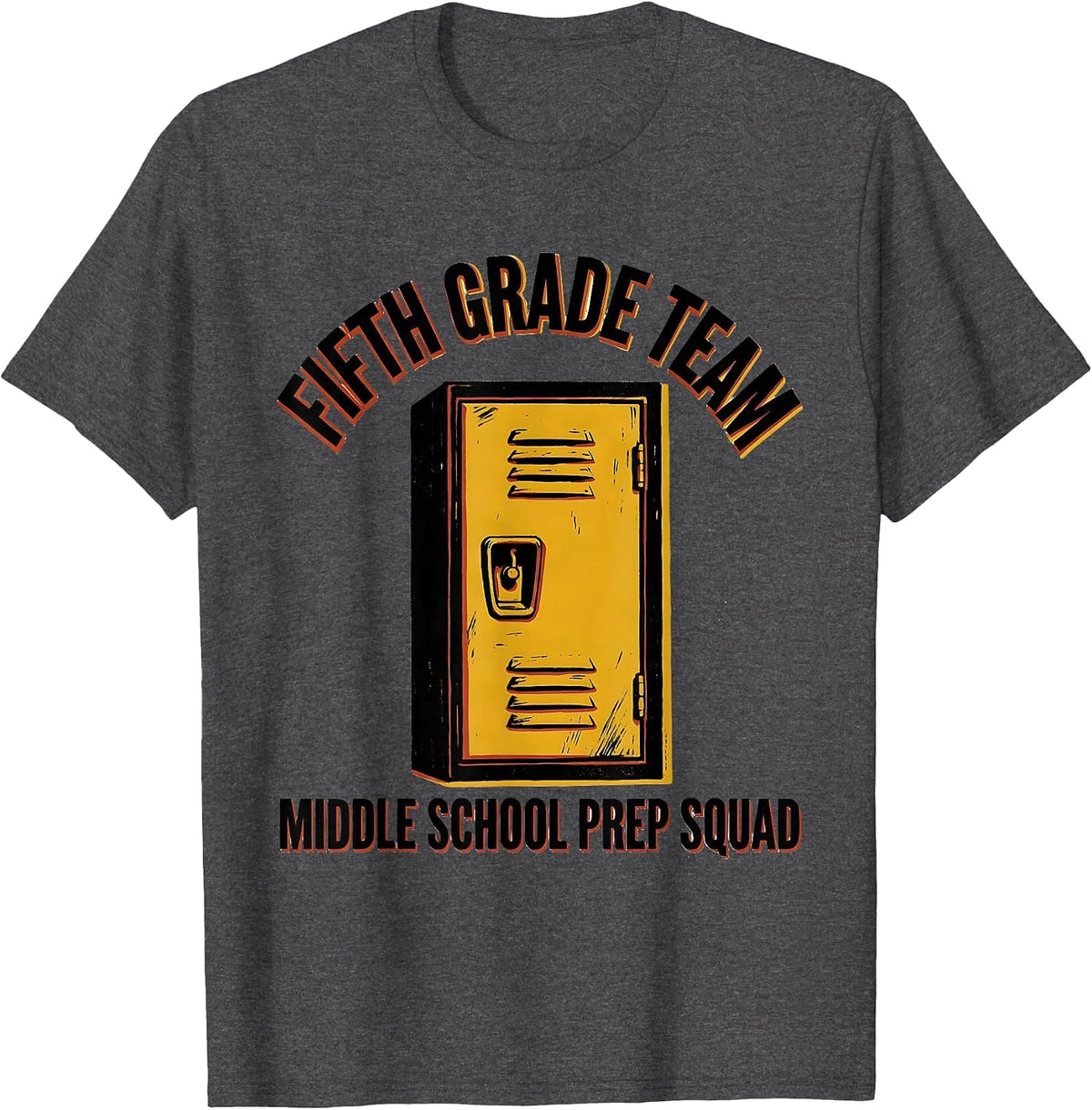 Men's Fifth Grade Team Middle School Prep Squad Teacher T-Shirt - Dark Heather Grey