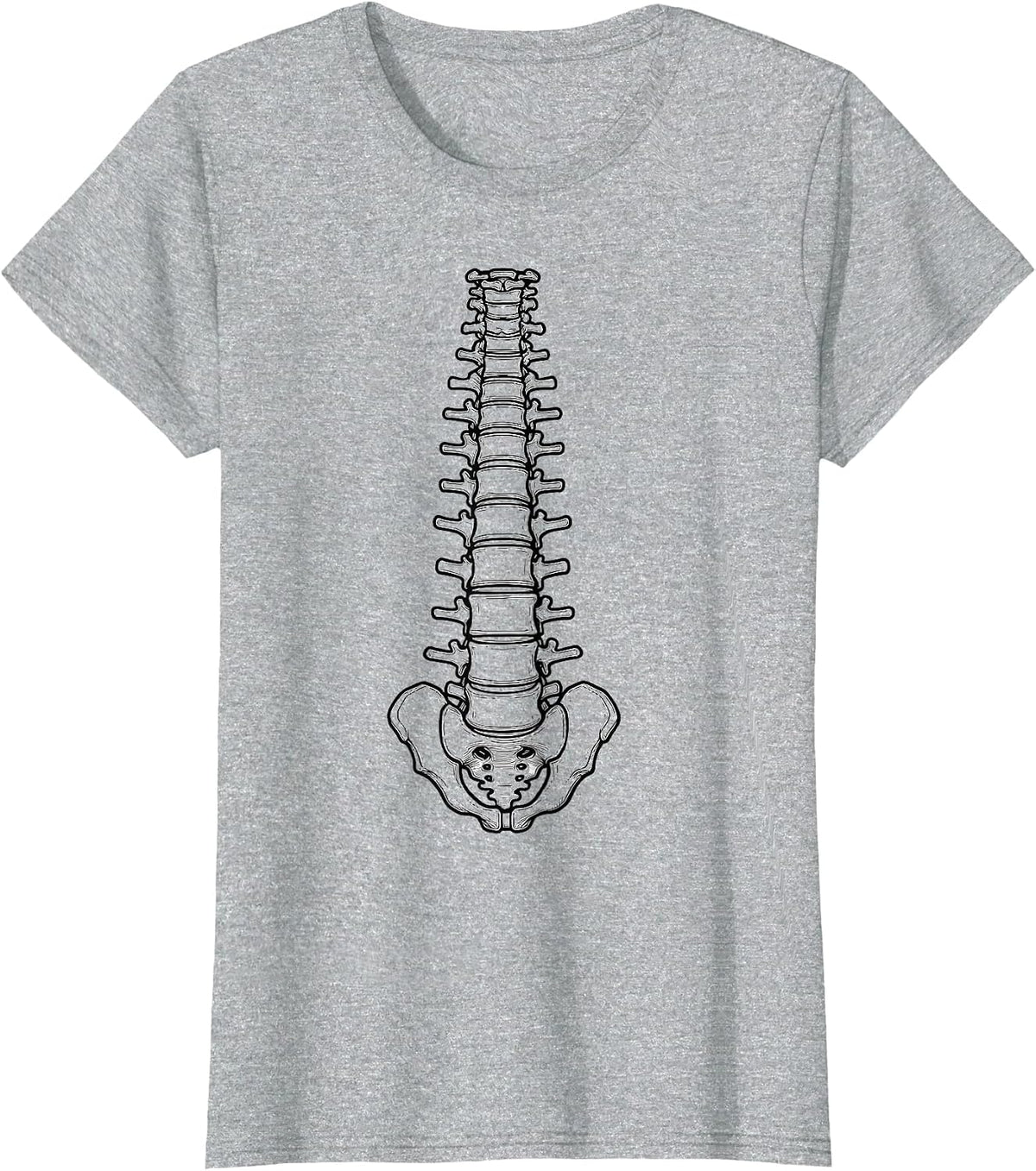 Women's Human Spine Block Tower Medical Assistant Graphic T-Shirt - Heather Grey