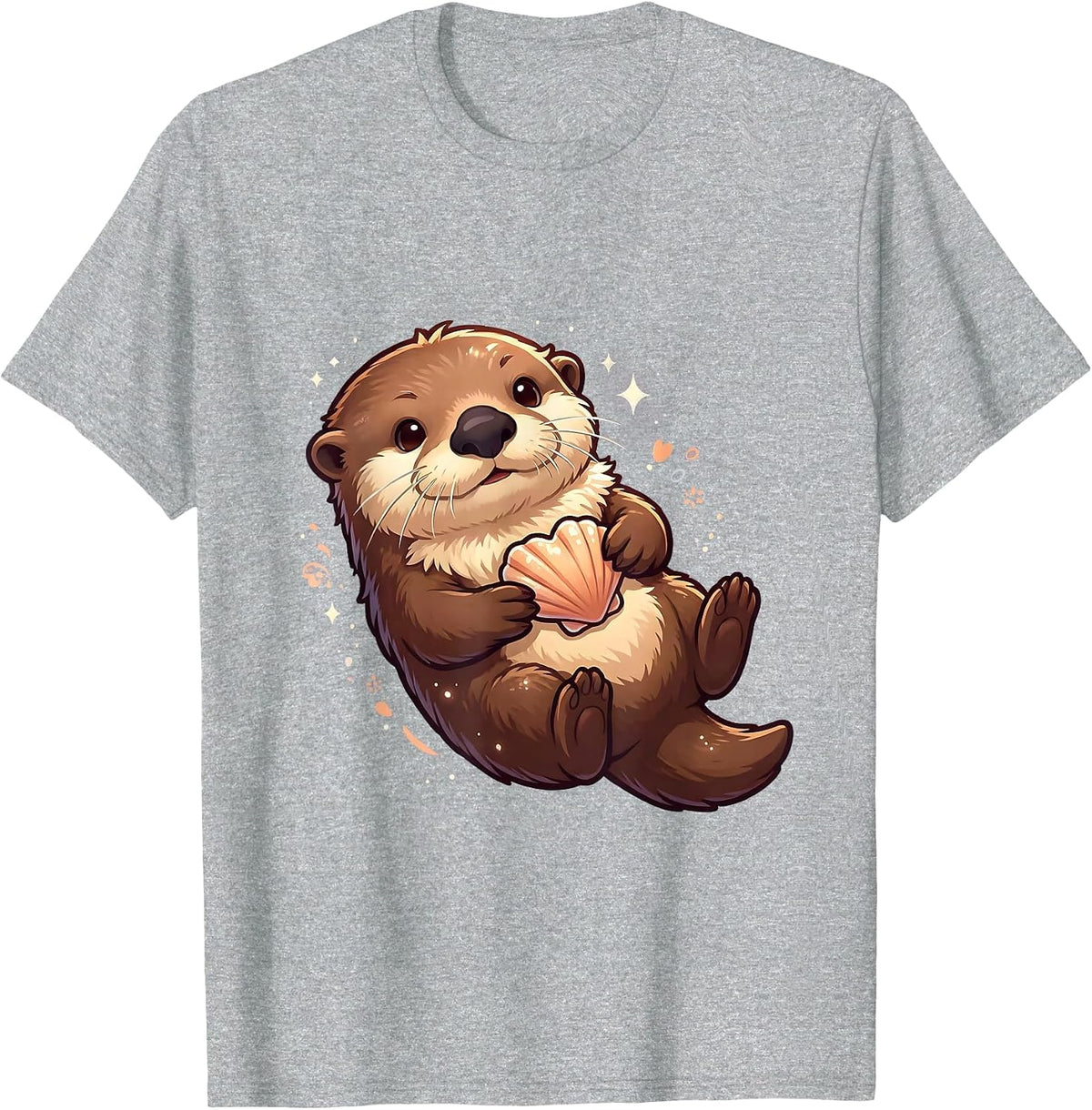 Men's Chibi Sea Otter Cute Kawaii Otter Lover Gift T-Shirt - Heather Grey