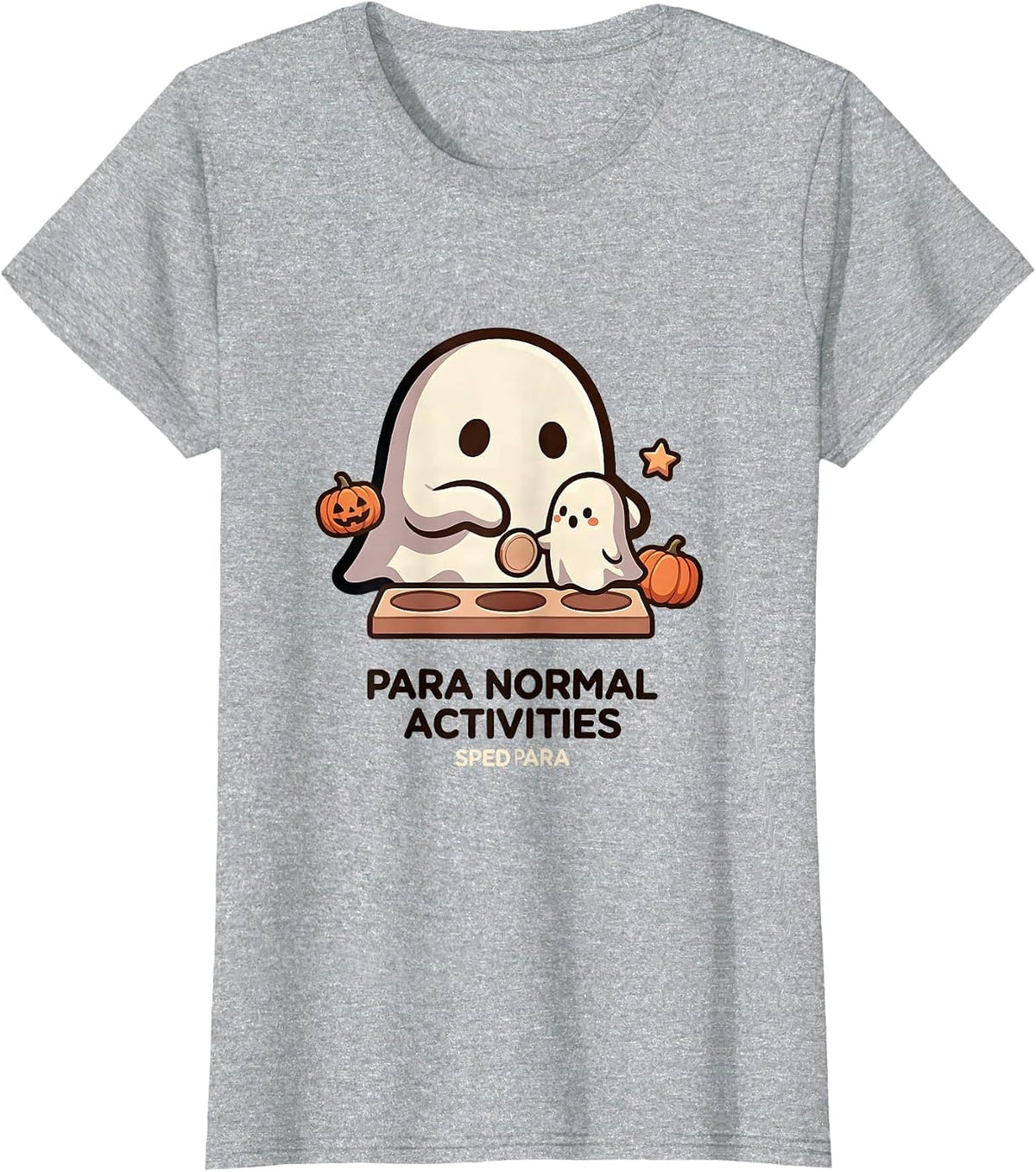 Para Normal Activities SPED Para Ghost Halloween T-Shirt - Heather Grey