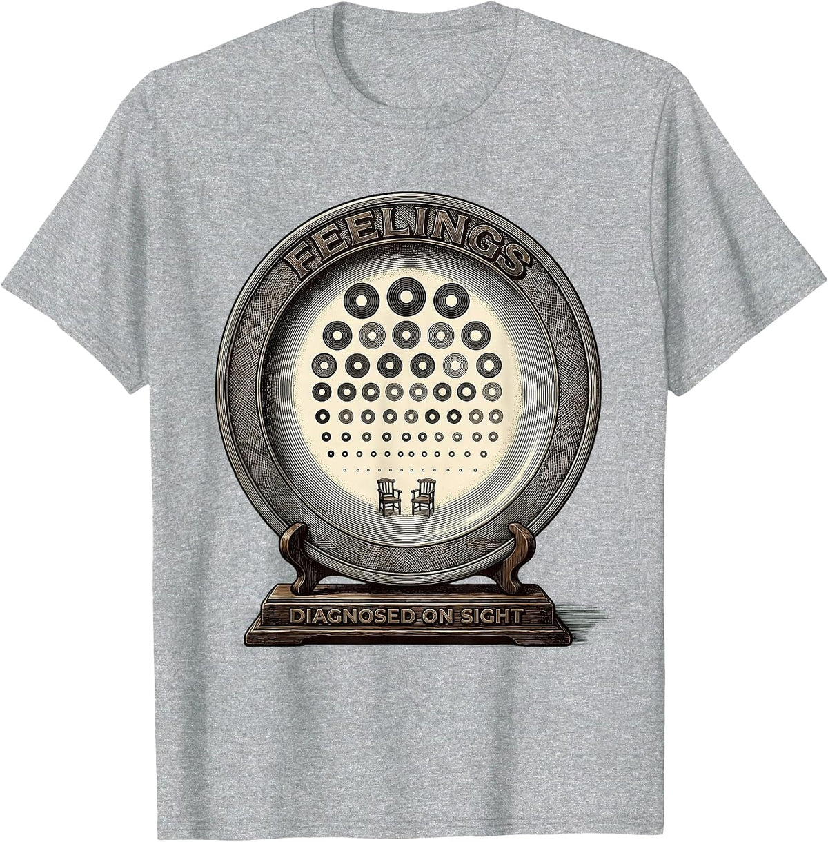 Men's Feelings, Diagnosed On Sight Groovy Retro School Counselor T-Shirt - Heather Grey