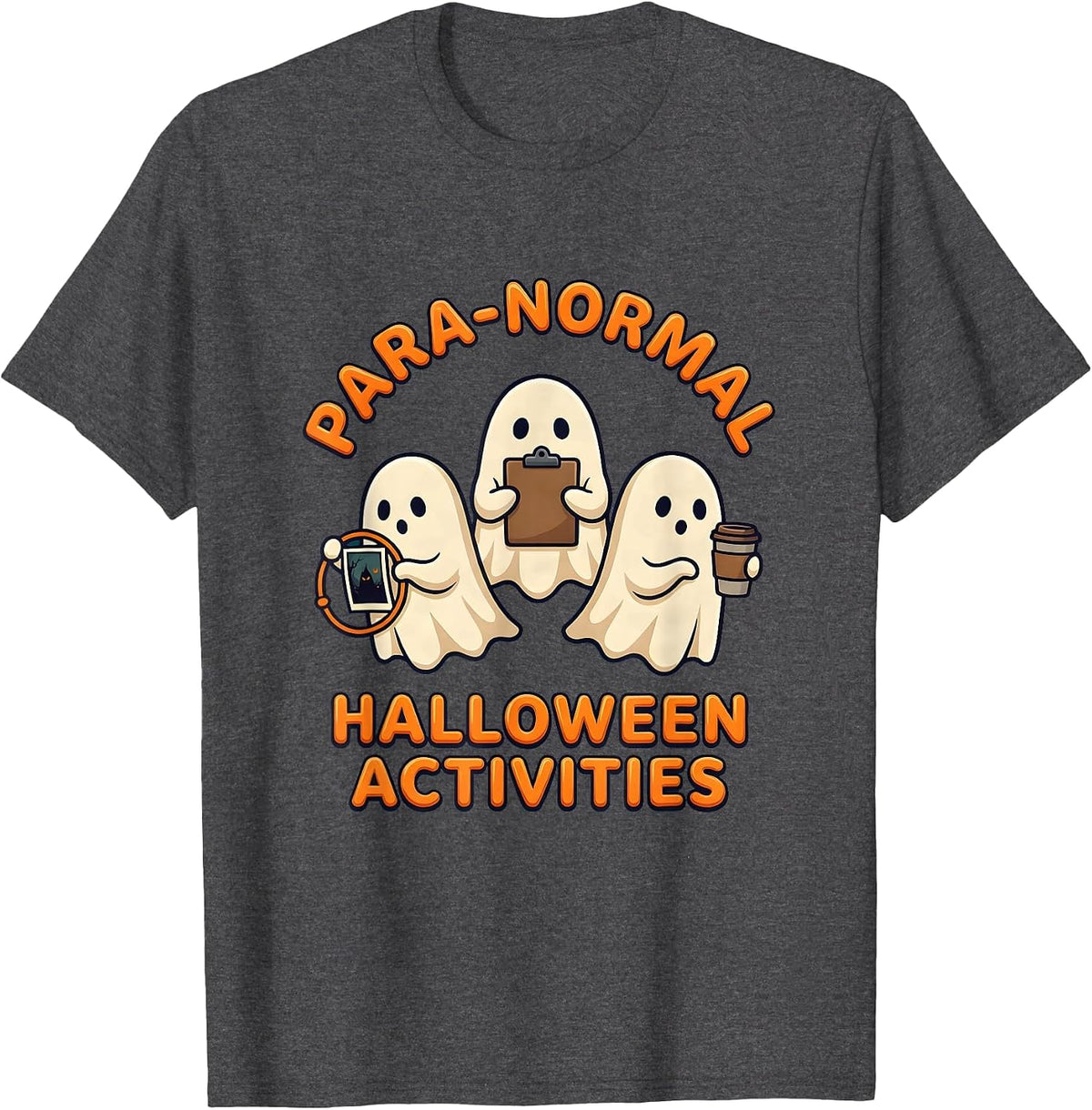 Para-Normal Halloween Activities Cute Ghost SPED T-Shirt - Dark Heather Grey