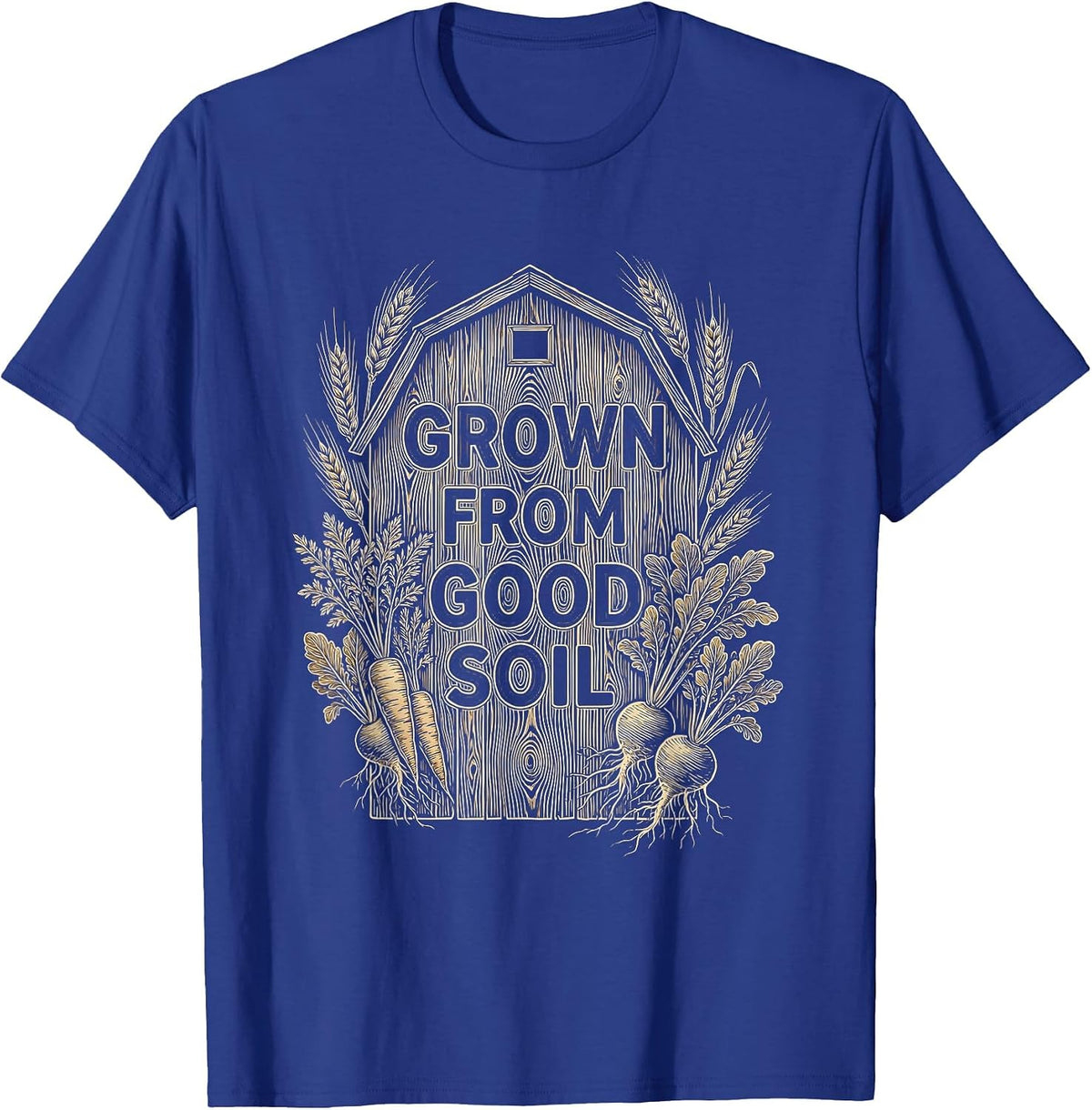 Men's Grown From Good Soil Roots and Heritage Design T-Shirt - Royal Blue