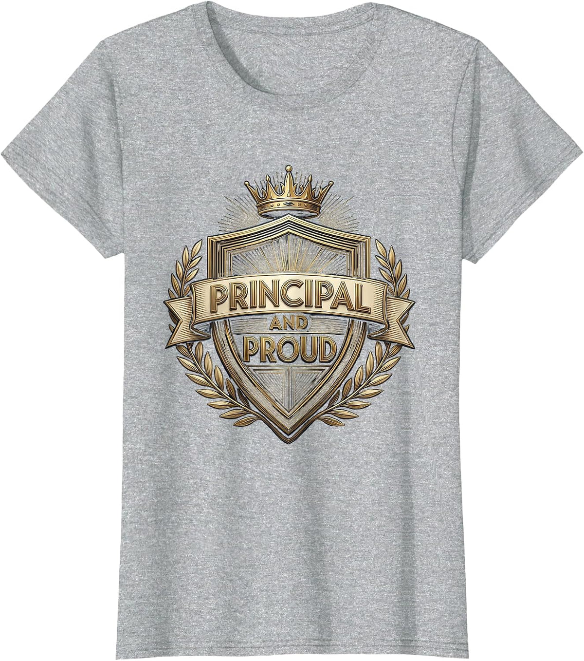 Principal and Proud School Leadership Design T-Shirt - Heather Grey