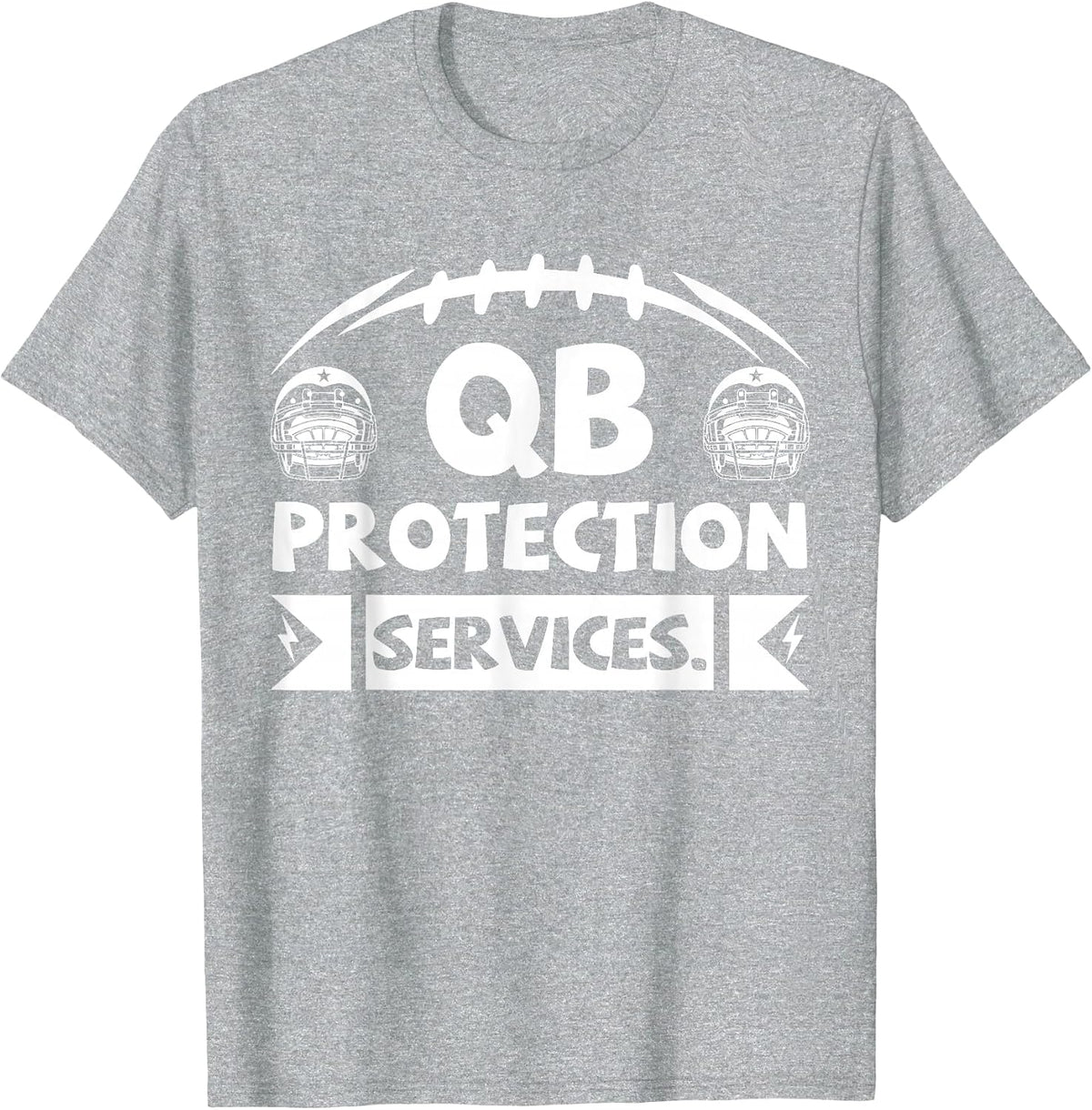 Qb Protection Services Offensive Lineman Football Players T-Shirt - Heather Grey