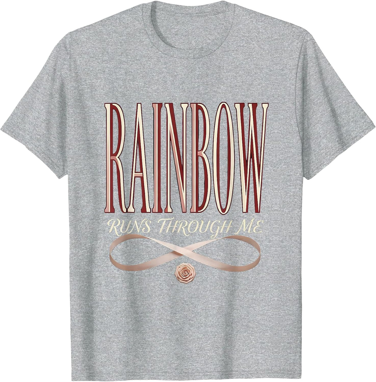 Men's Rainbow Runs Through Me Pride Graphic Design T-Shirt - Heather Grey