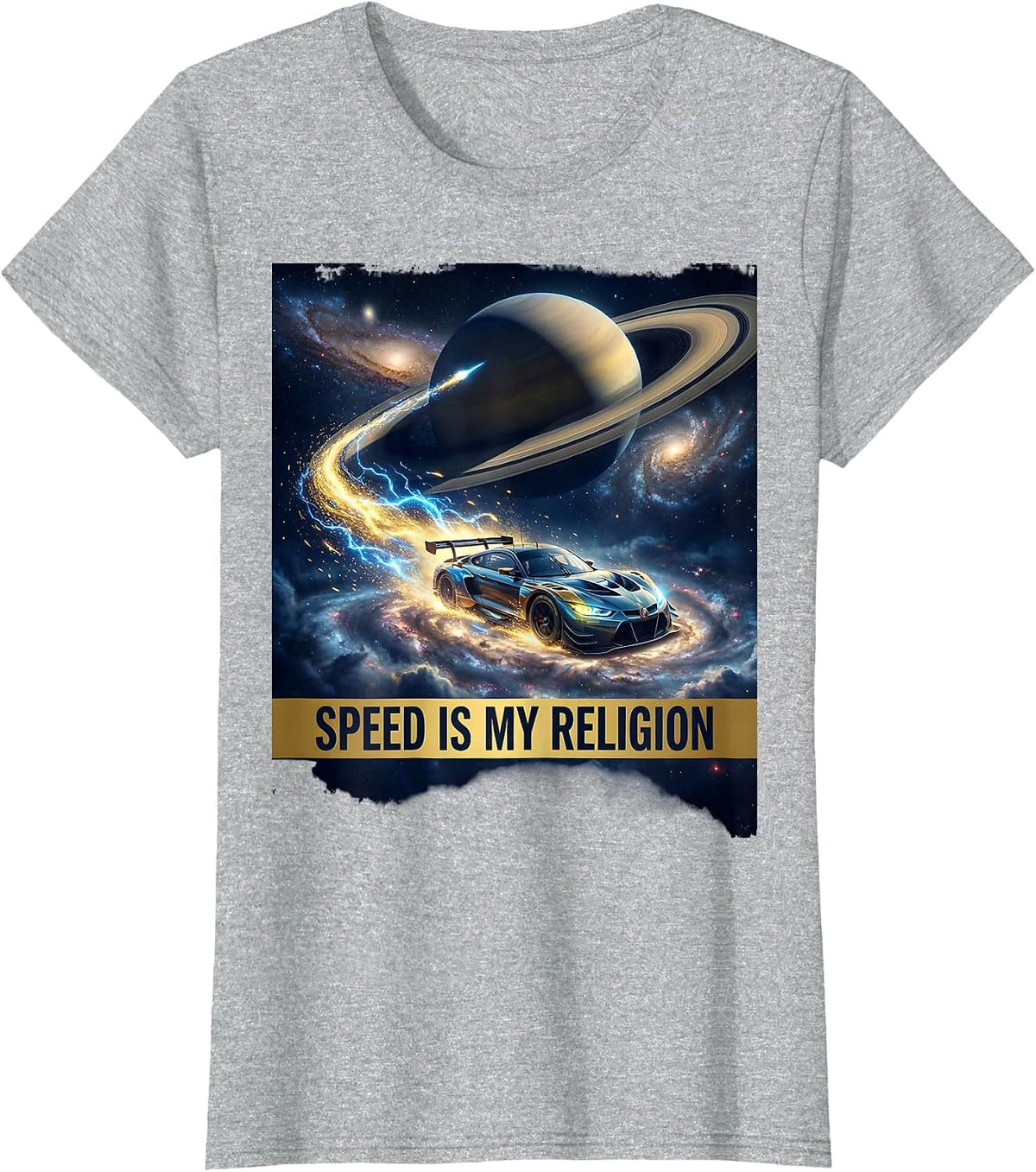 Women's Speed Is My Religion Racing Graphic Design T-Shirt - Heather Grey