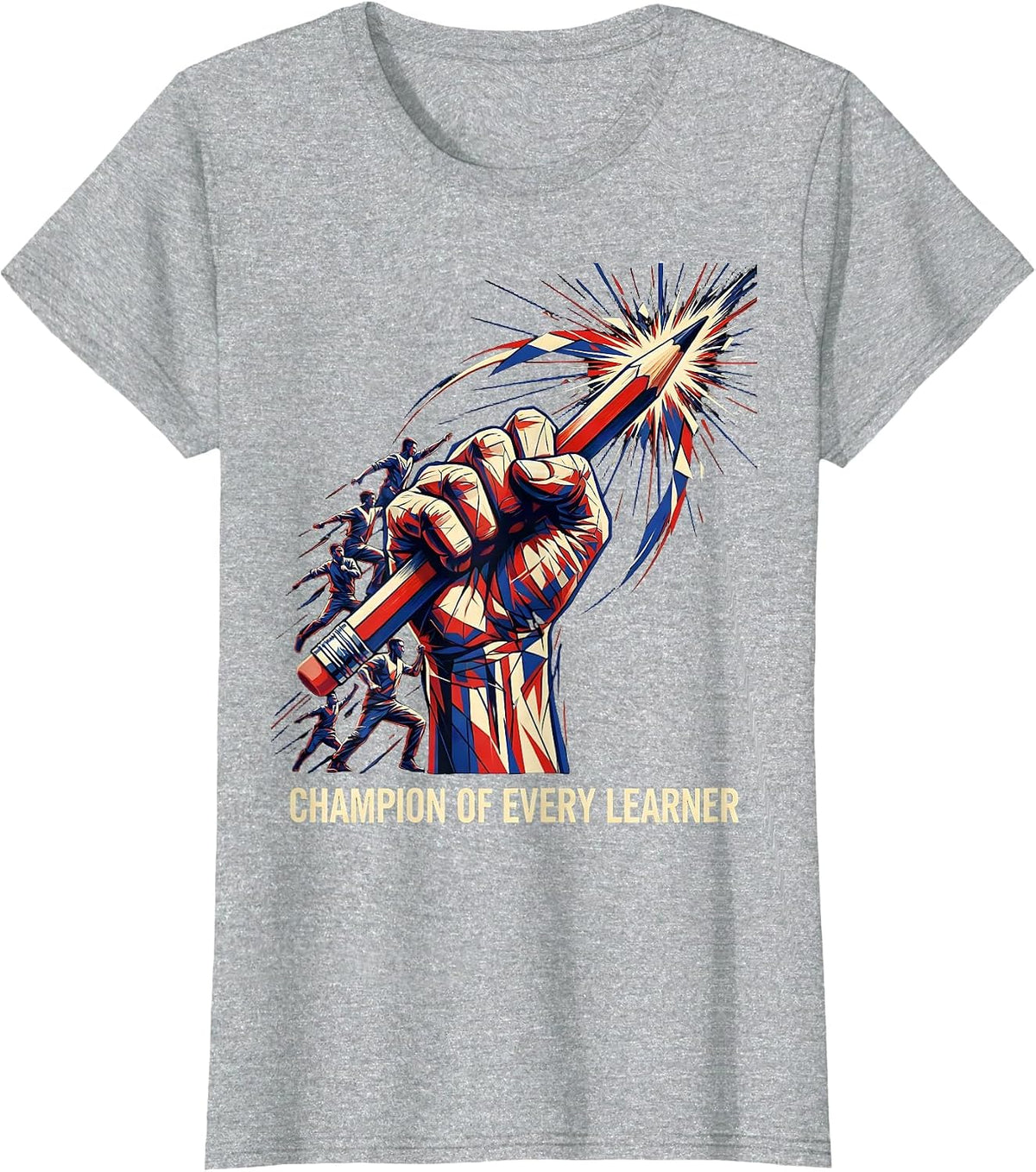 Champion of Every Learner Special Education Design T-Shirt - Heather Grey