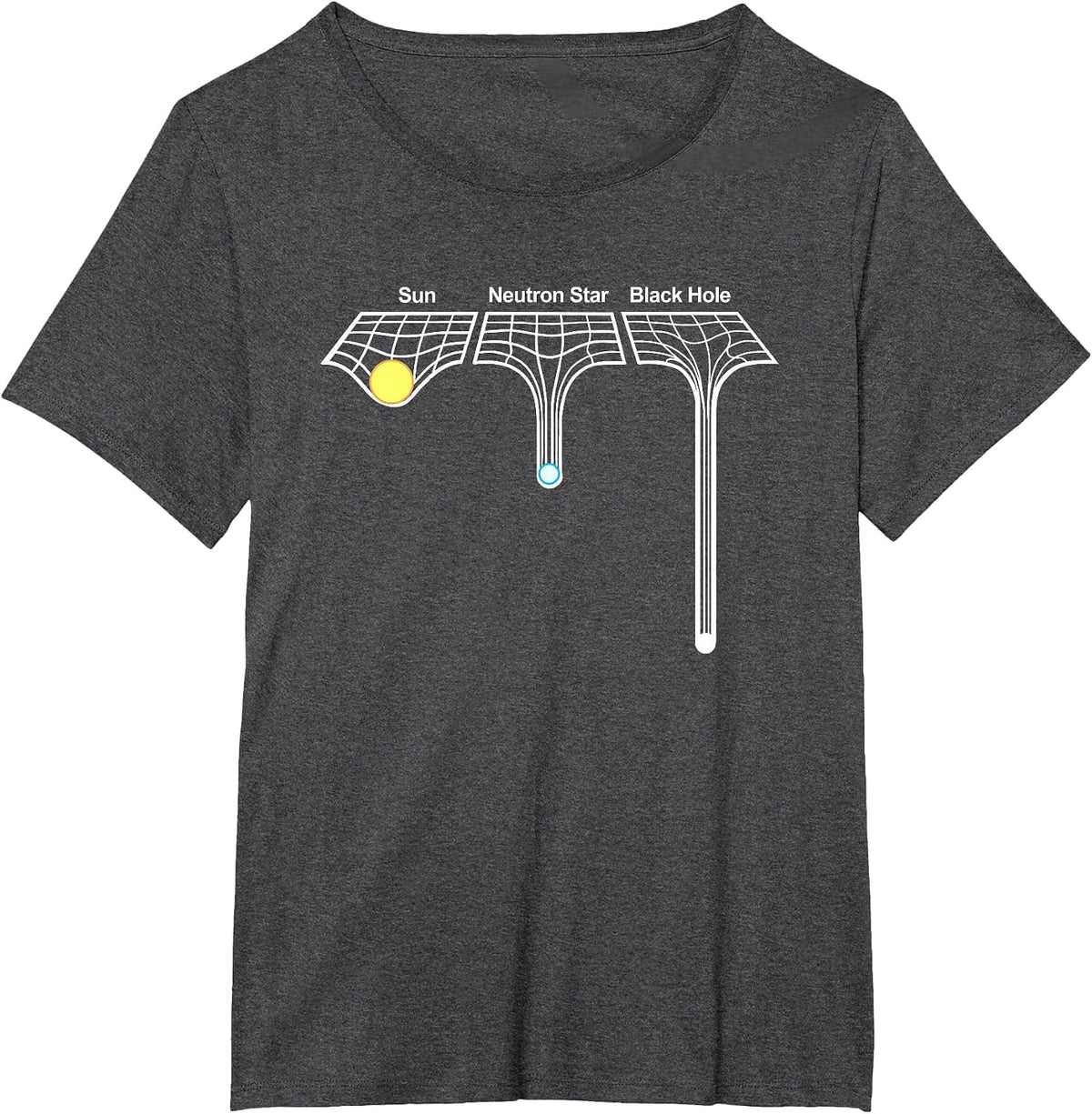 Astrophysics Sun Neutron Star and Black Hole T-Shirt - Dark Heather Grey