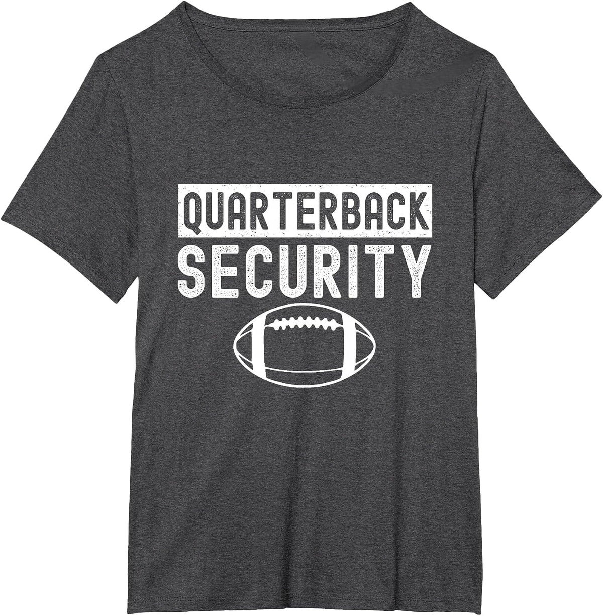 Quarterback Security Funny American Football Lineman T-Shirt - Dark Heather Grey