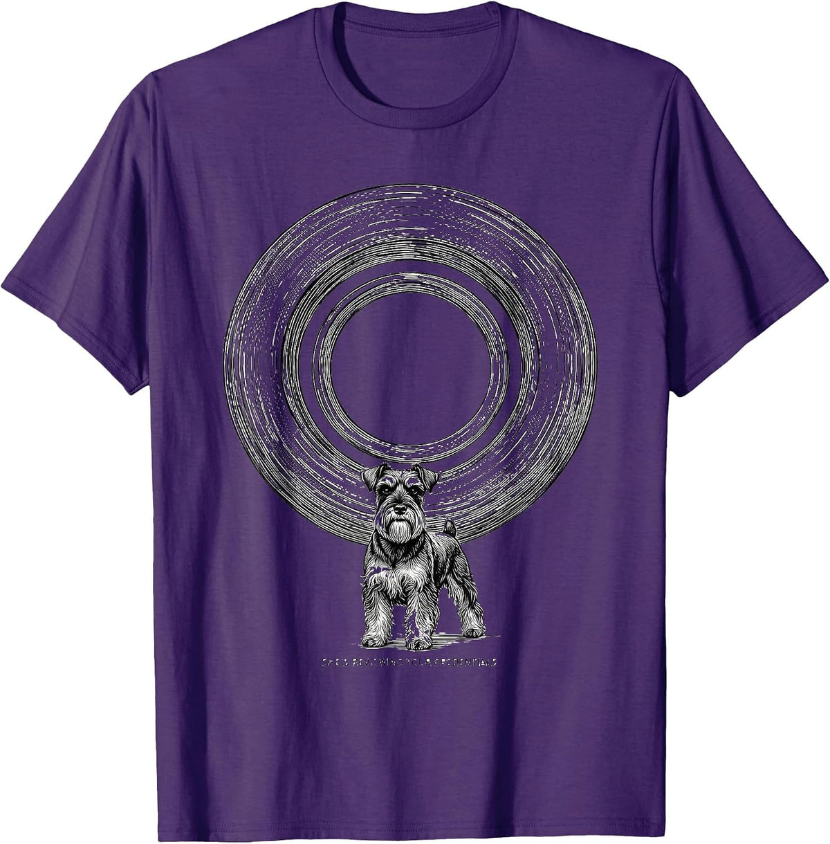 She's Reviewing Your Credentials Funny Miniature Schnauzer T-Shirt - Purple