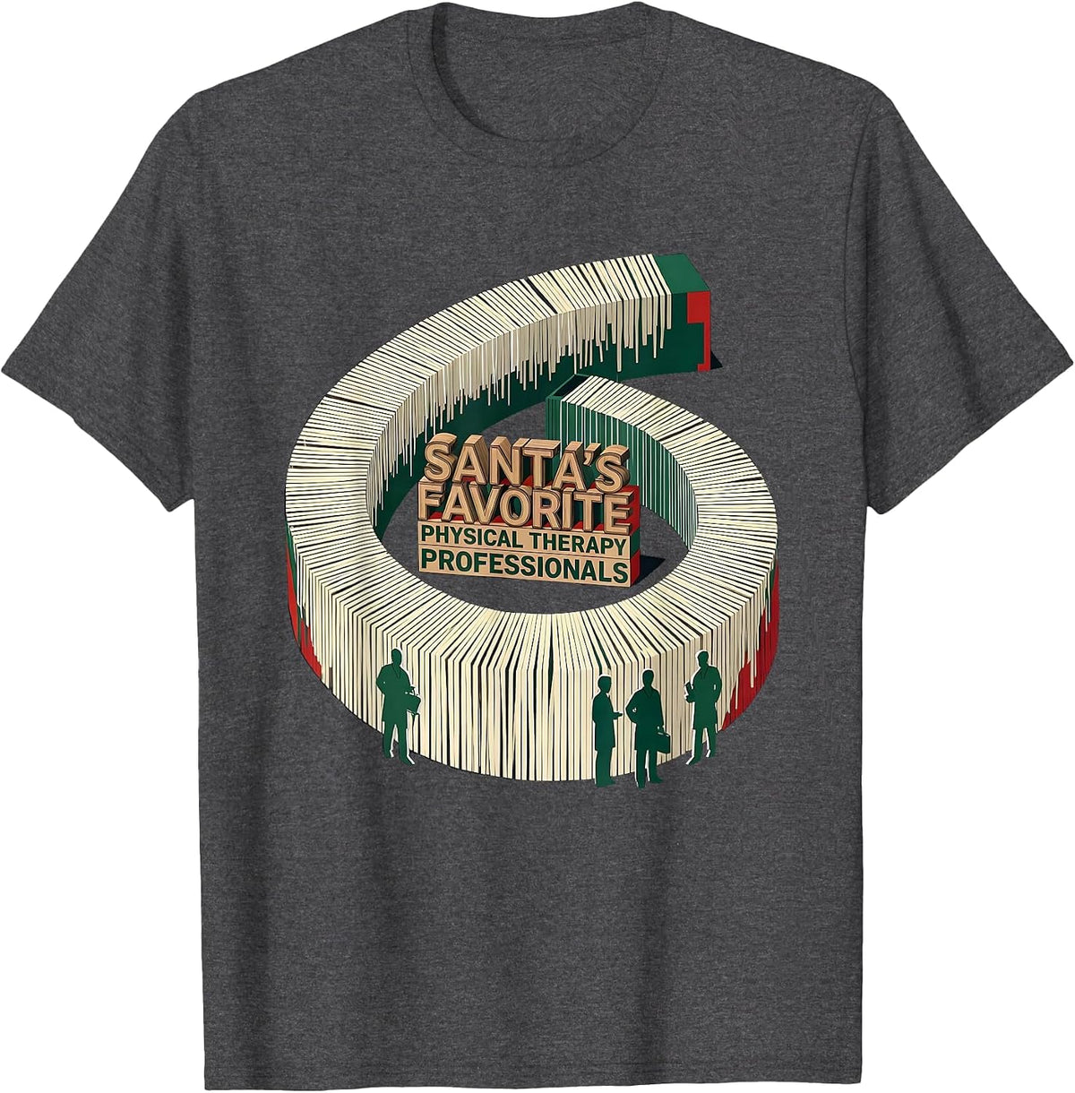 Men's Santa's Favorite Physical Therapy Professionals PT T-Shirt - Dark Heather Grey