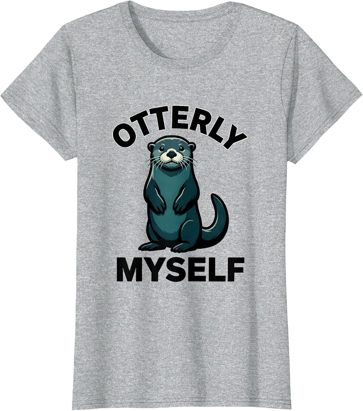 Otterly Myself Funny Otter Lover Gift For Kids Teens T-Shirt - Heather Grey