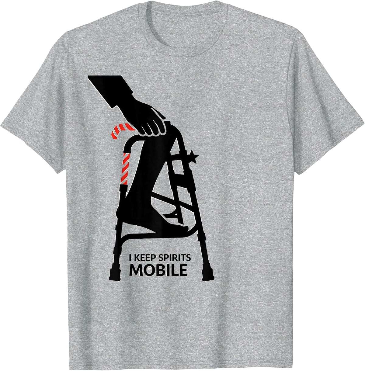 Men's I Keep Spirits Mobile Funny Physical Therapist Christmas PT T-Shirt - Heather Grey
