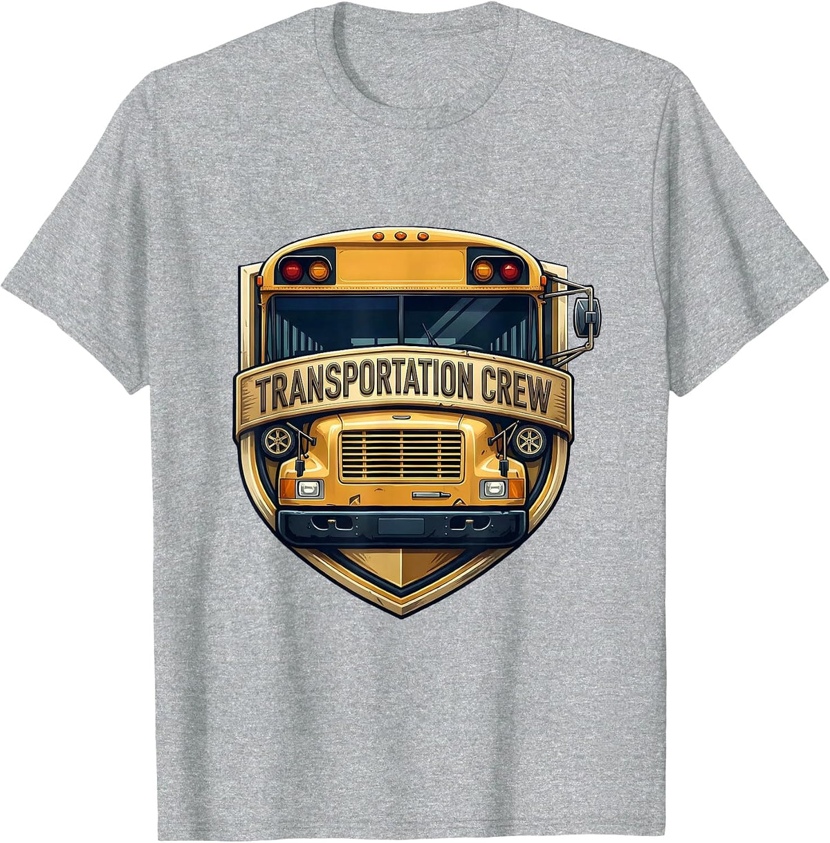 Men's Transportation Crew School Bus Driver Transportation Staff T-Shirt - Heather Grey