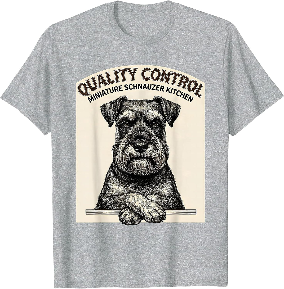 Men's Quality Control Miniature Schnauzer Kitchen Schnauzer Mama T-Shirt - Heather Grey